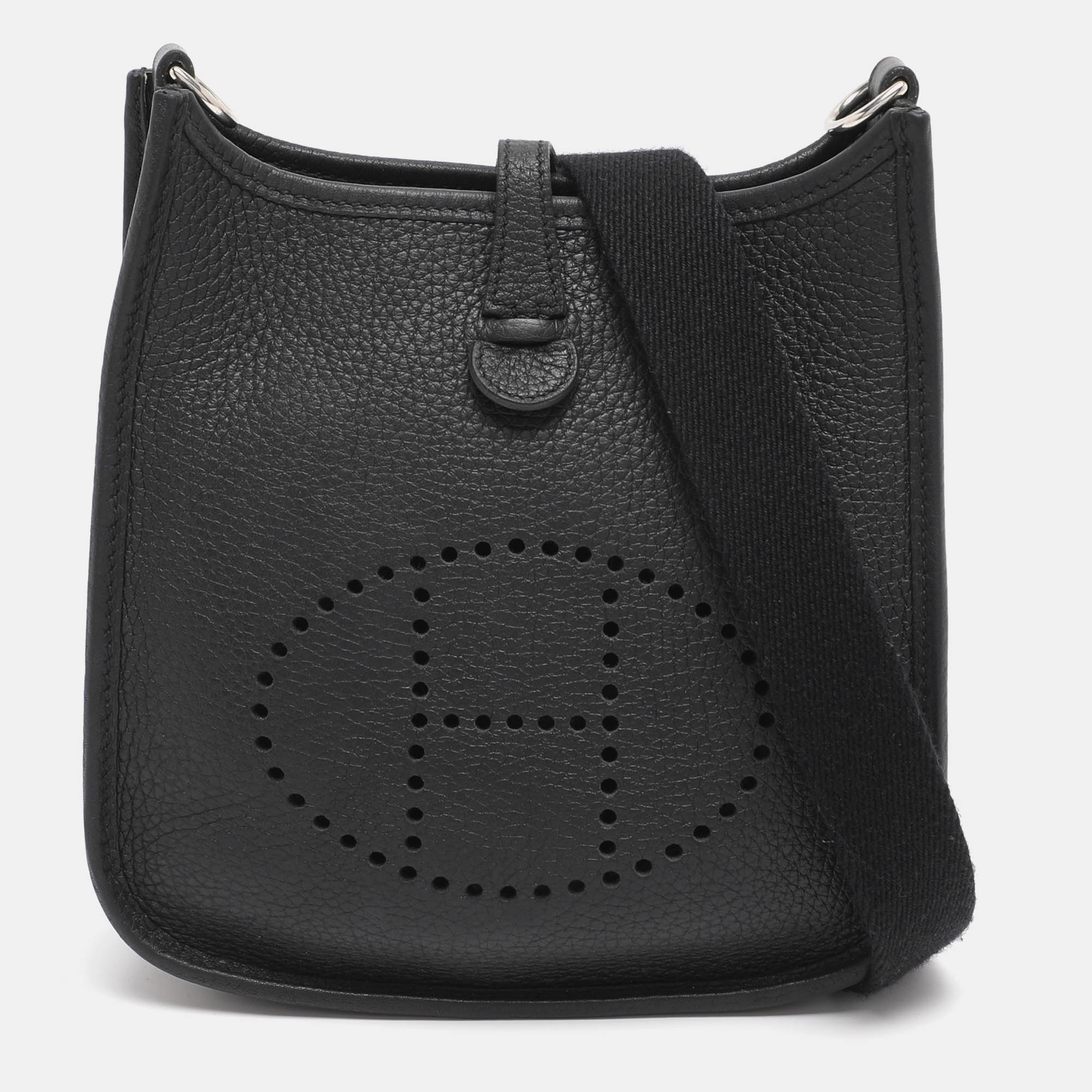 Pre Owned Hermès Black Taurillon Clemence Leather Evelyne TPM Bag