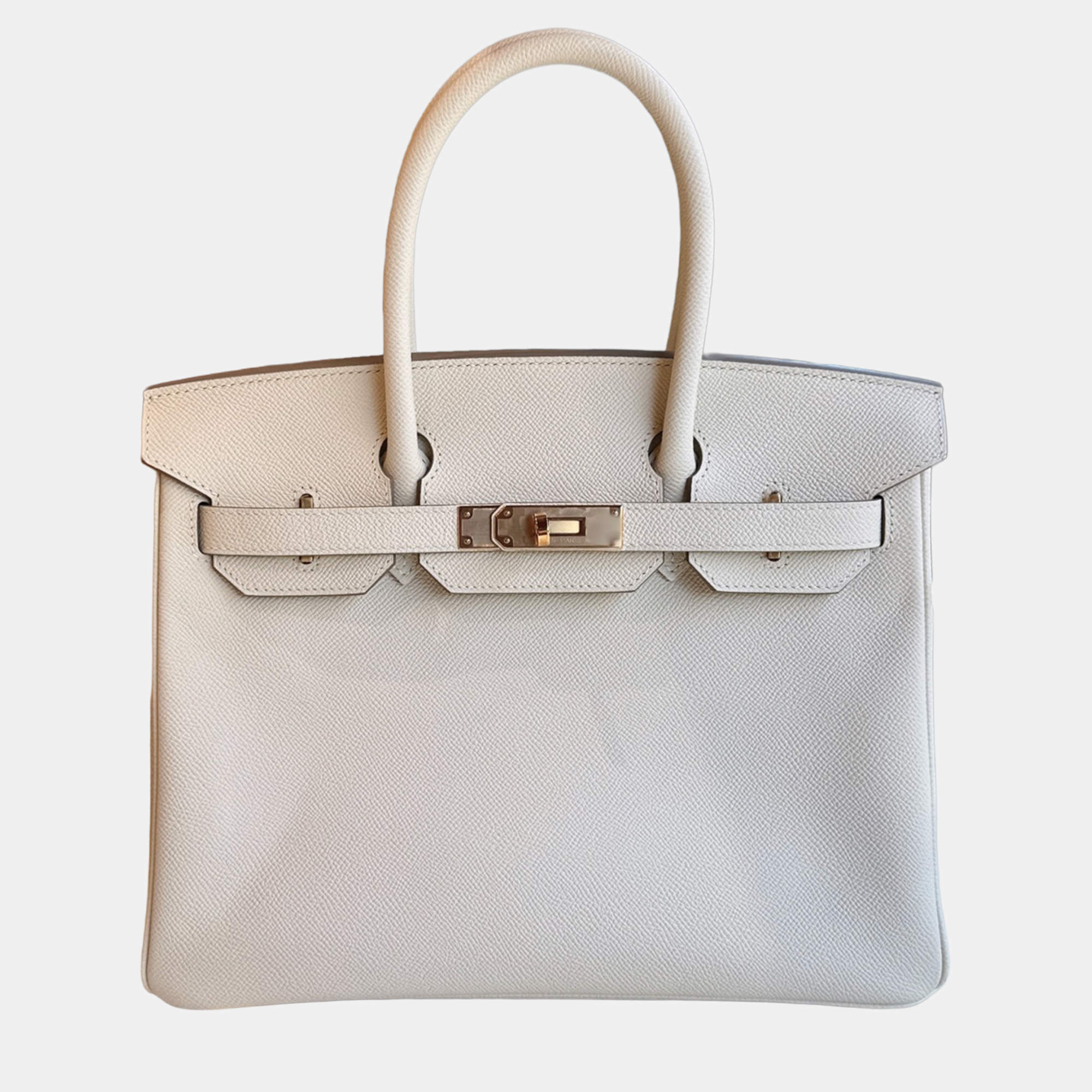 Pre Owned Hermes Birkin 30 White Epsom Leather Handbag