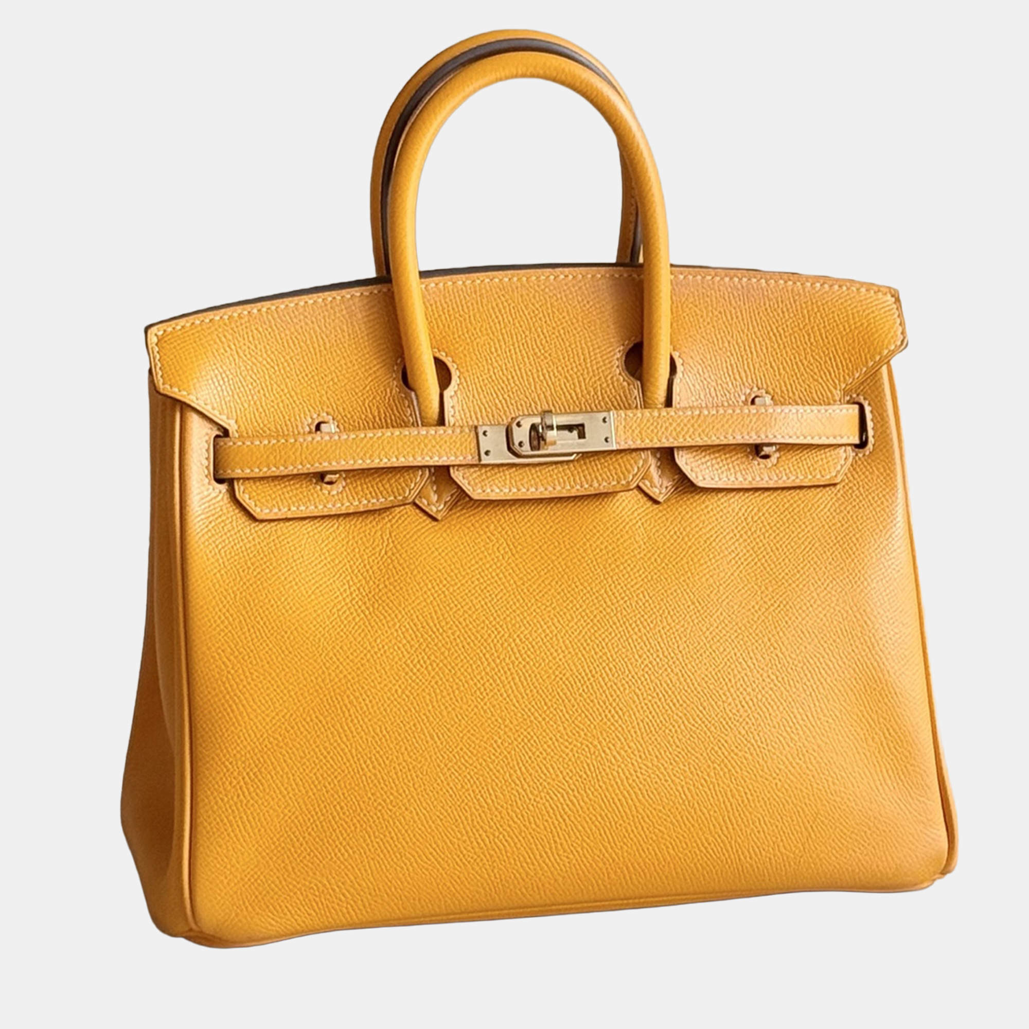 Pre Owned Hermes Birkin 30 Yellow Epsom Leather Handbag