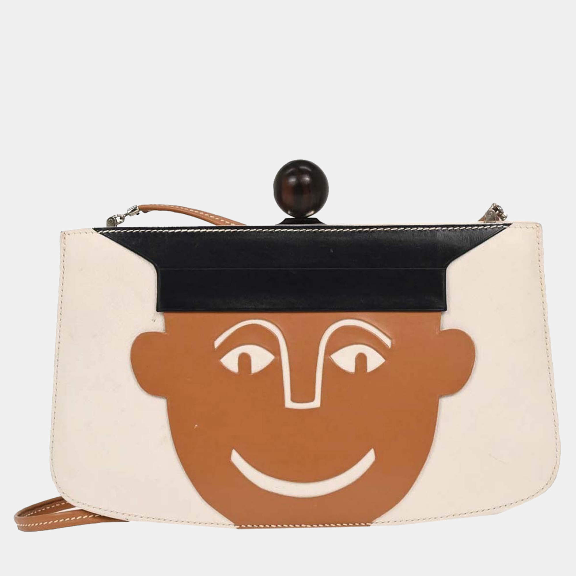 Pre Owned Hermes Cream Box Calf Sac A Malice Shoulder bag