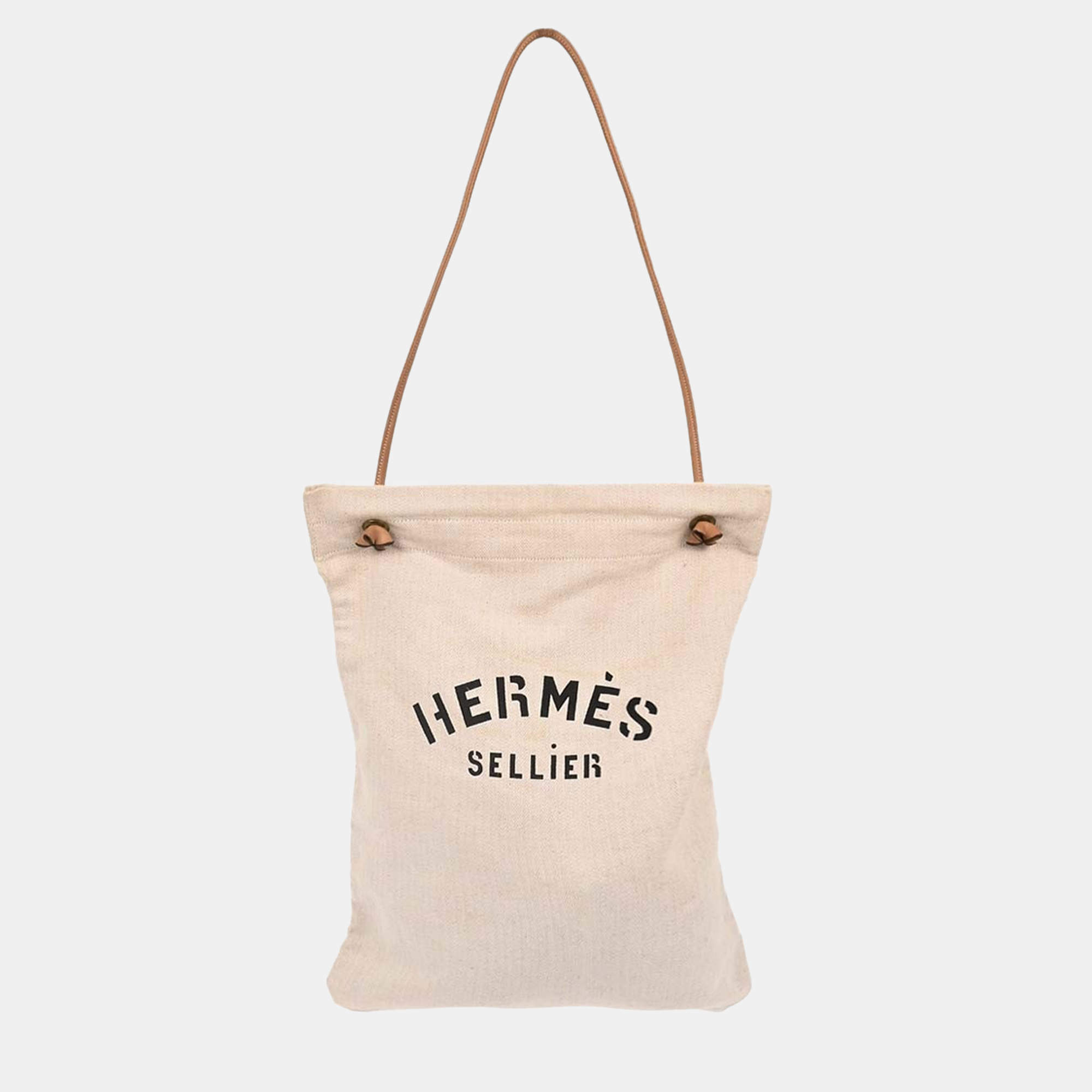 Pre Owned Hermes Beige Gold Toile Chevrons Aline GM Shoulder Bag