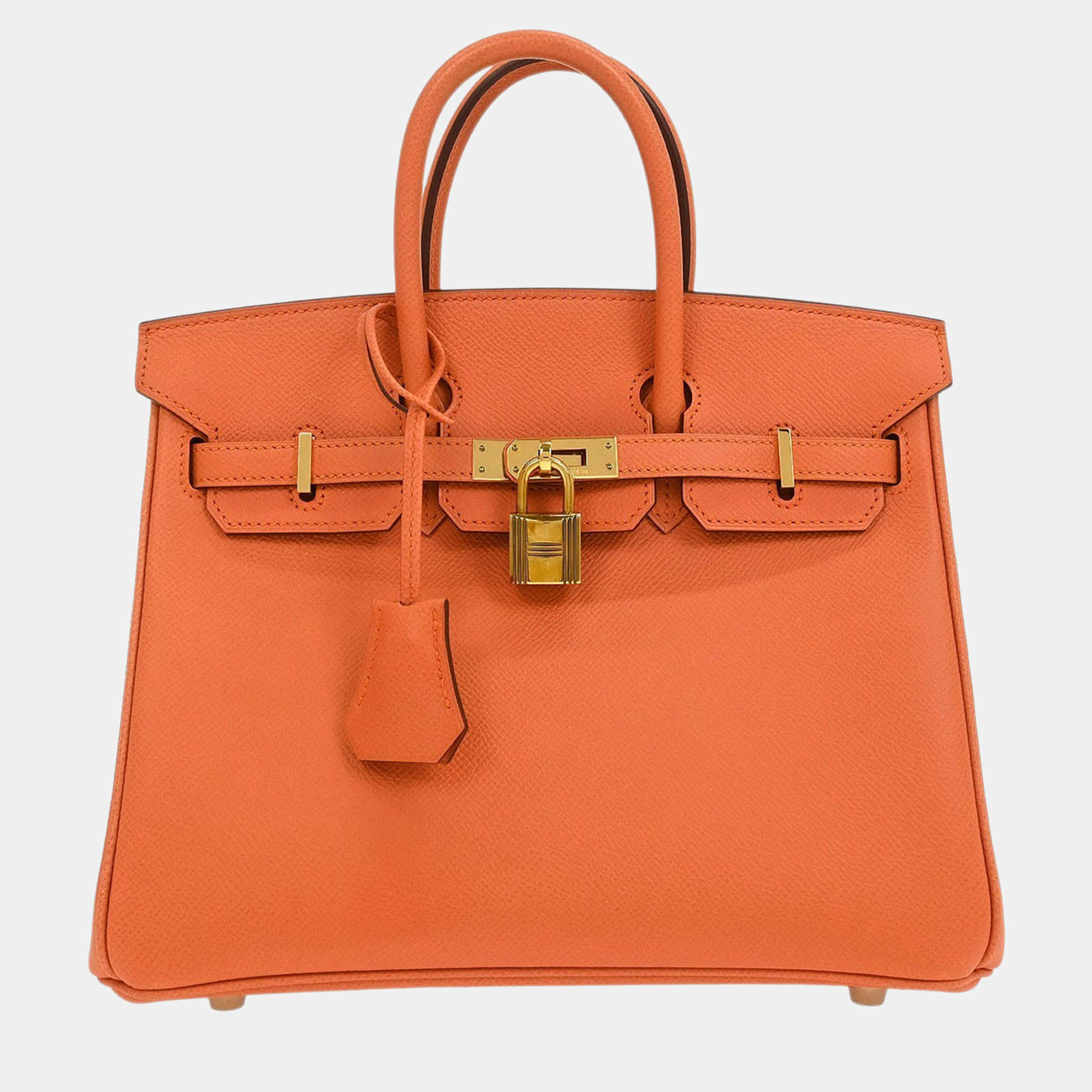 Pre Owned Hermes Birkin 25 Mango Epsom Handbag