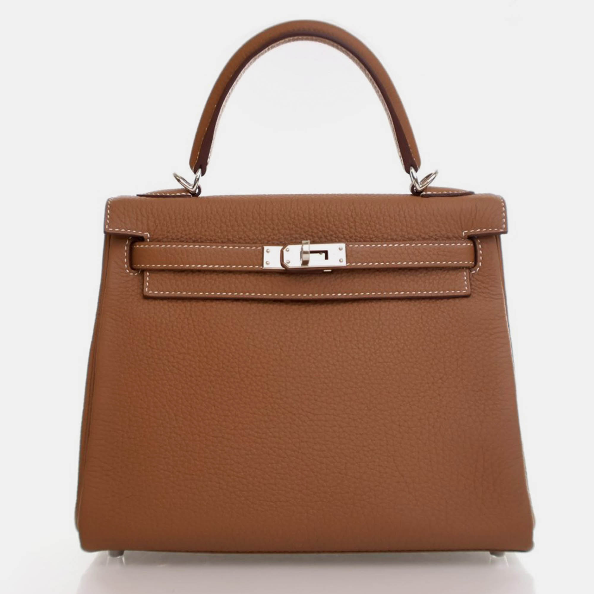 Pre Owned Hermes Kelly 25 Gold Togo Handbag