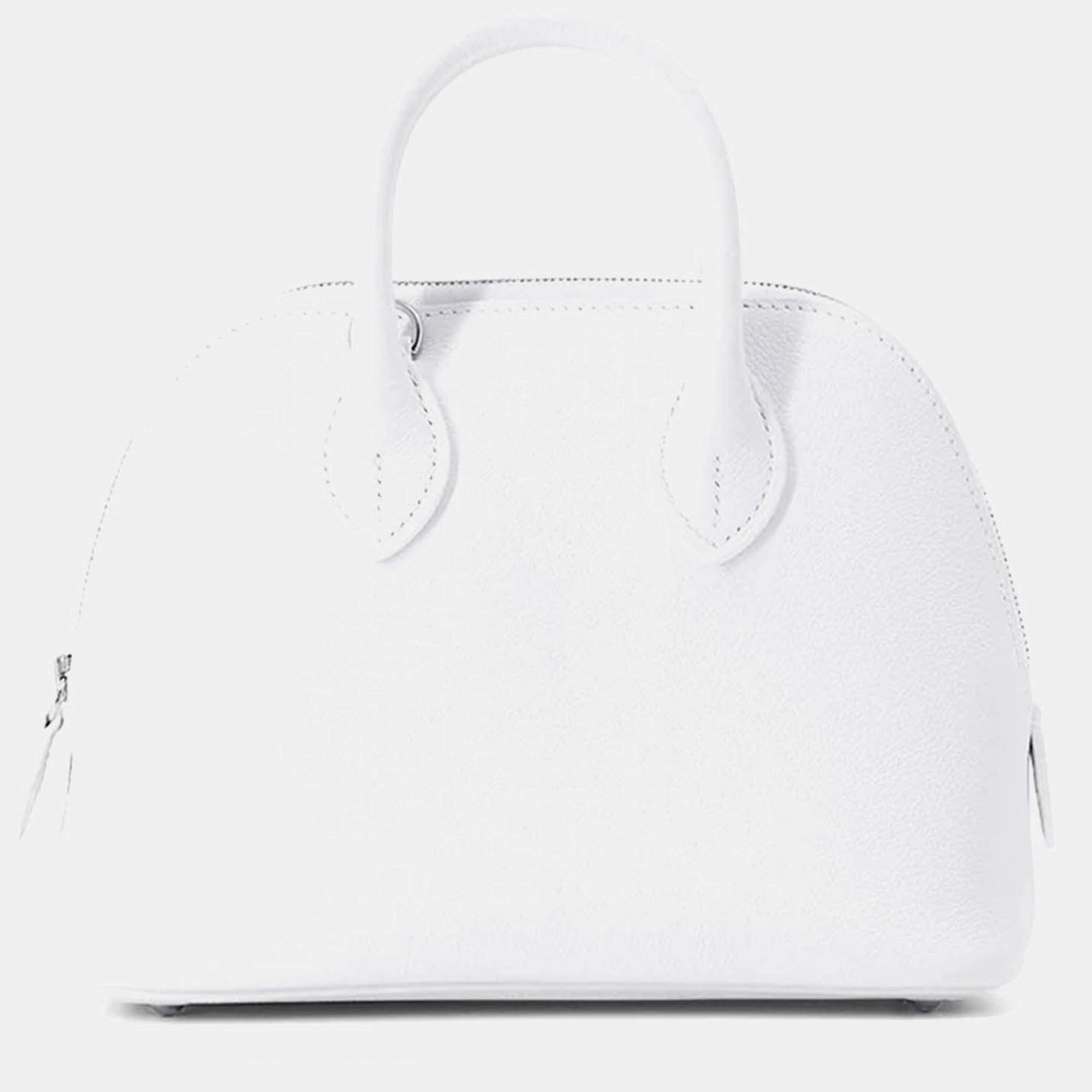 Pre Owned Hermes Bolide 1923 New White Evercolor Mini Handbag
