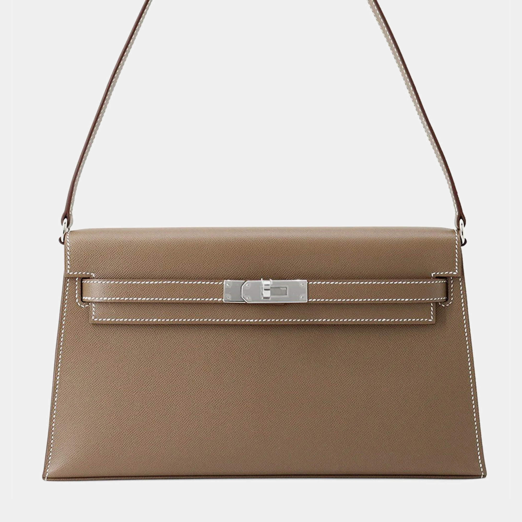 Pre Owned Hermes Kelly Elan Etoupe Veau Madame Bag