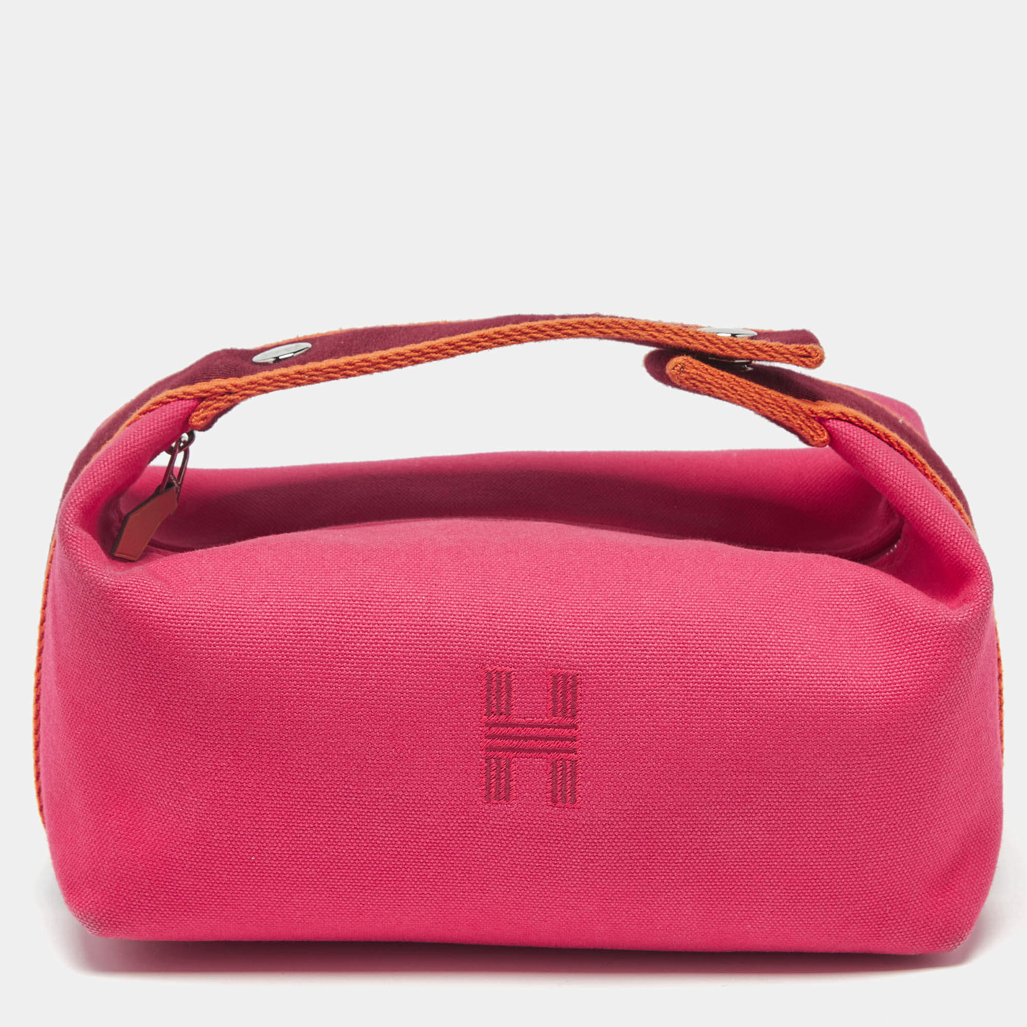 Pre Owned Hermes Hibiscus Canvas Small Bride-a-Brac Pouch
