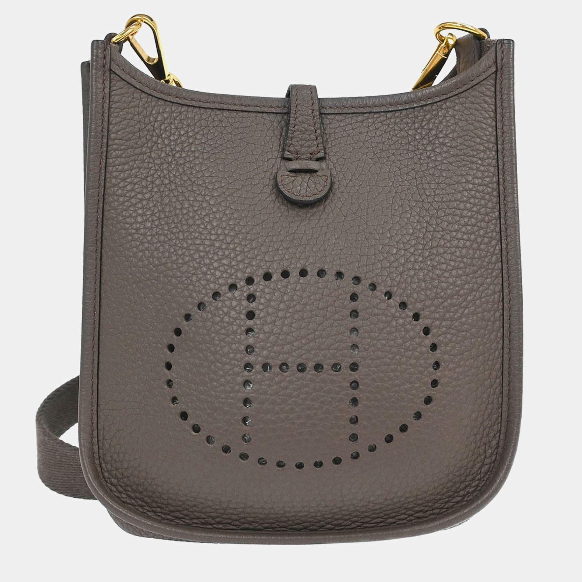 Pre Owned Hermes Evelyne TPM Etain Taurillon Clemence Shoulder Bag