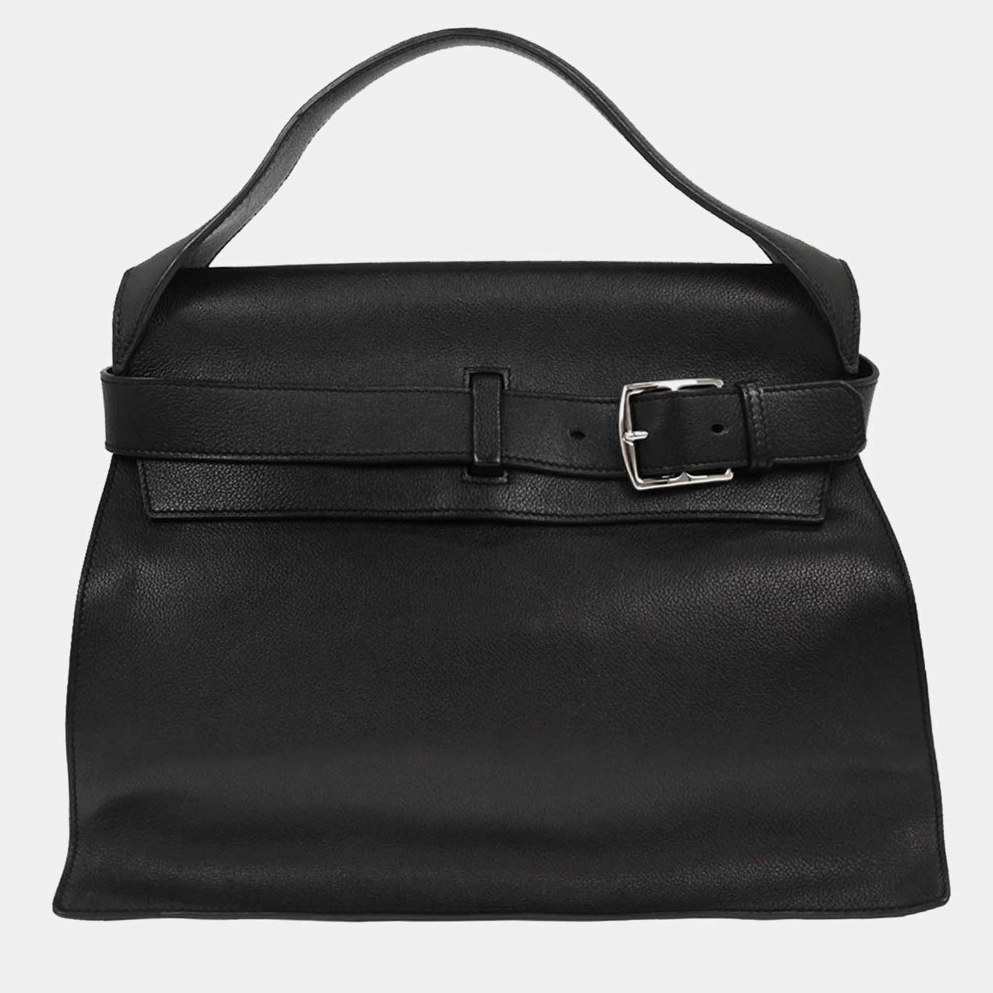 Pre Owned Hermes Etribelt Black Evergrain Handbag