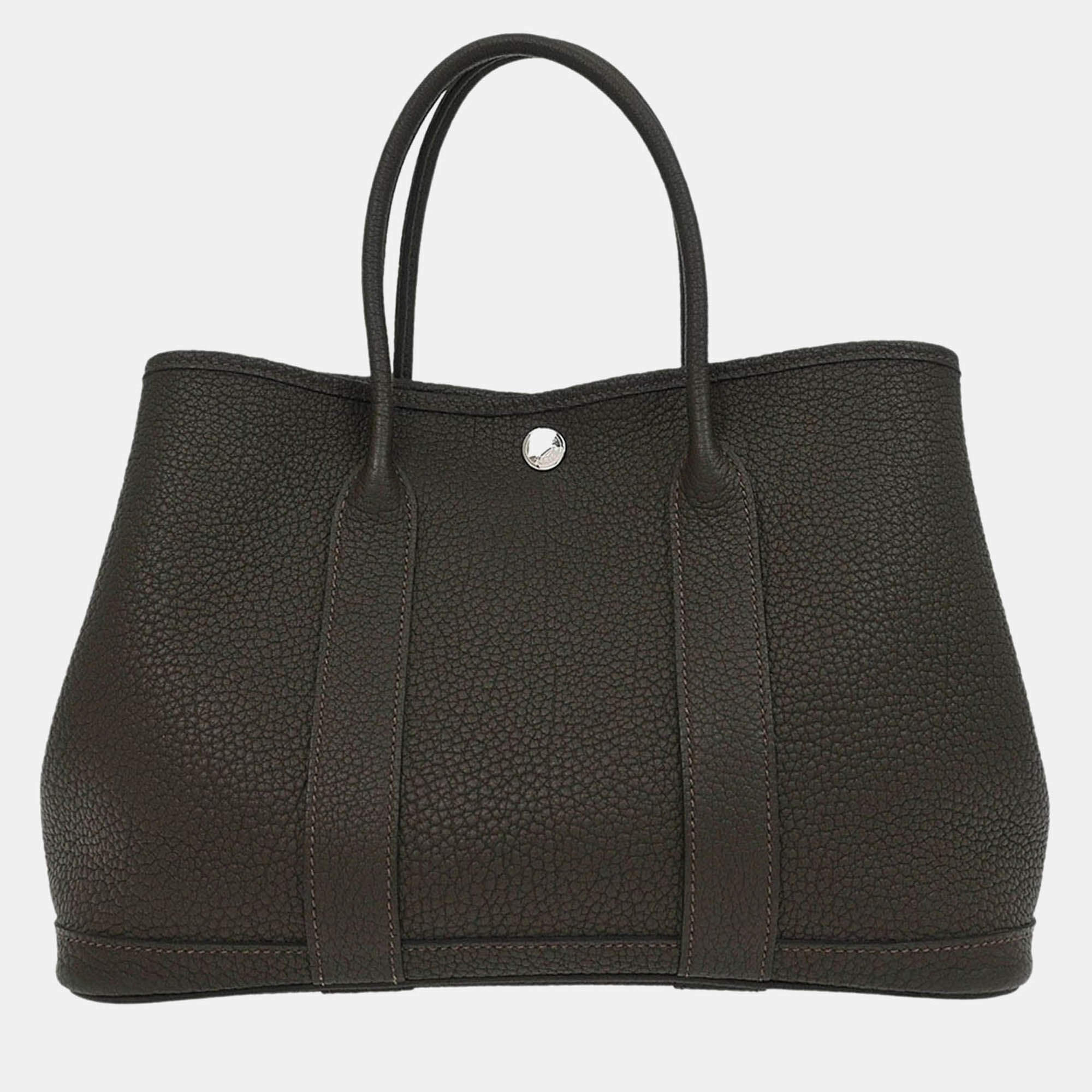 Pre Owned Hermes Garden Party 30 Ebene Negonda Tote Bag