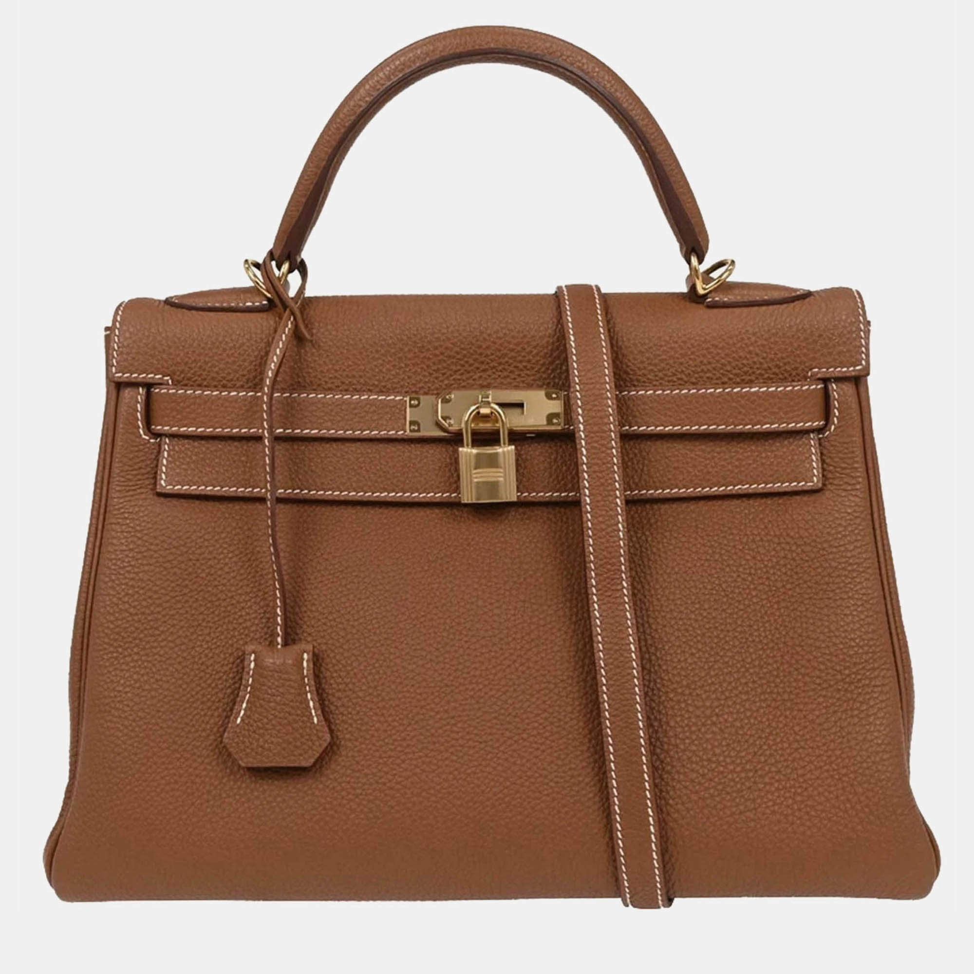 Pre Owned Hermes Kelly 32 Retourne Taurillon Clemence Handbag
