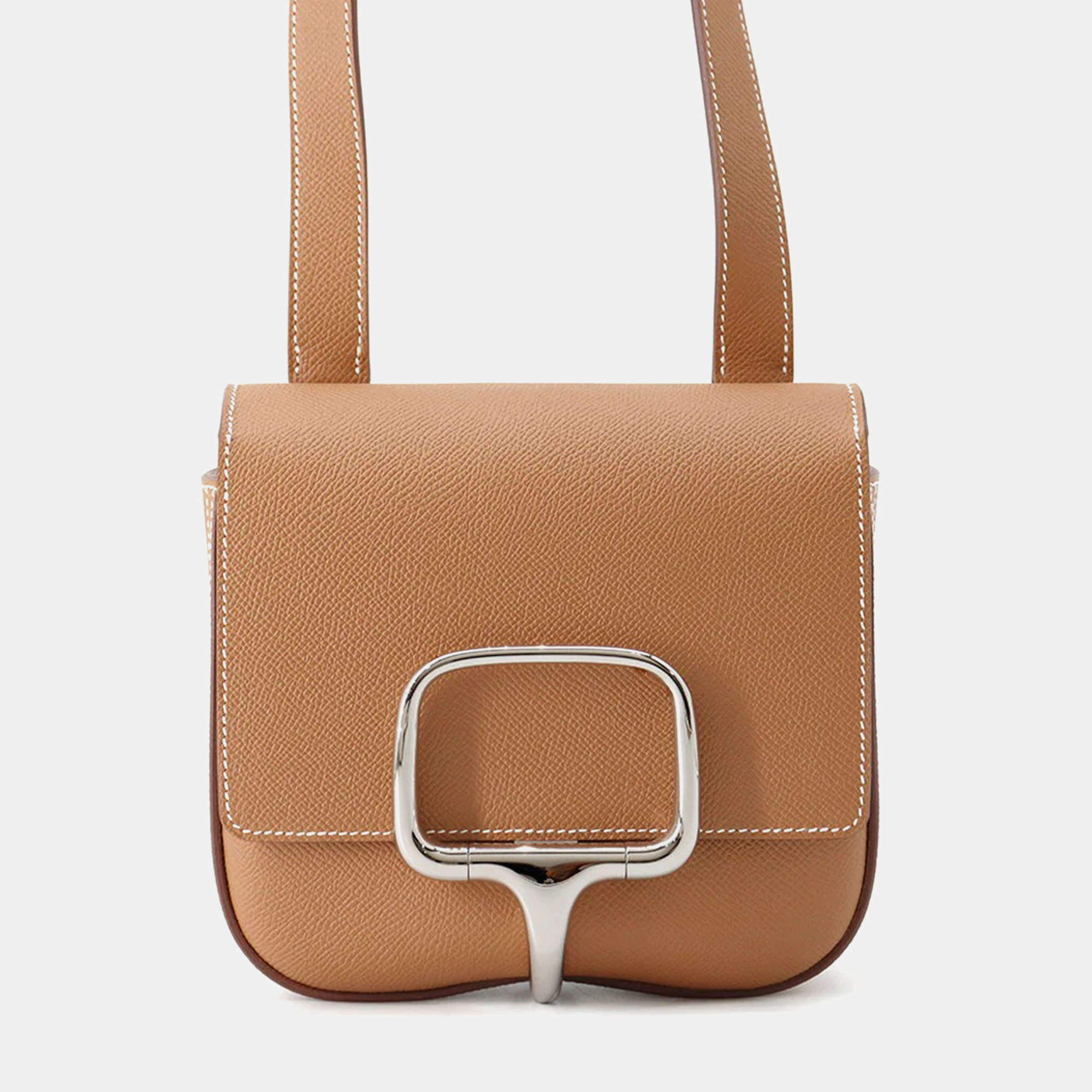 Pre Owned Hermes Della Cavaleria Mini Gold Epsom Bag