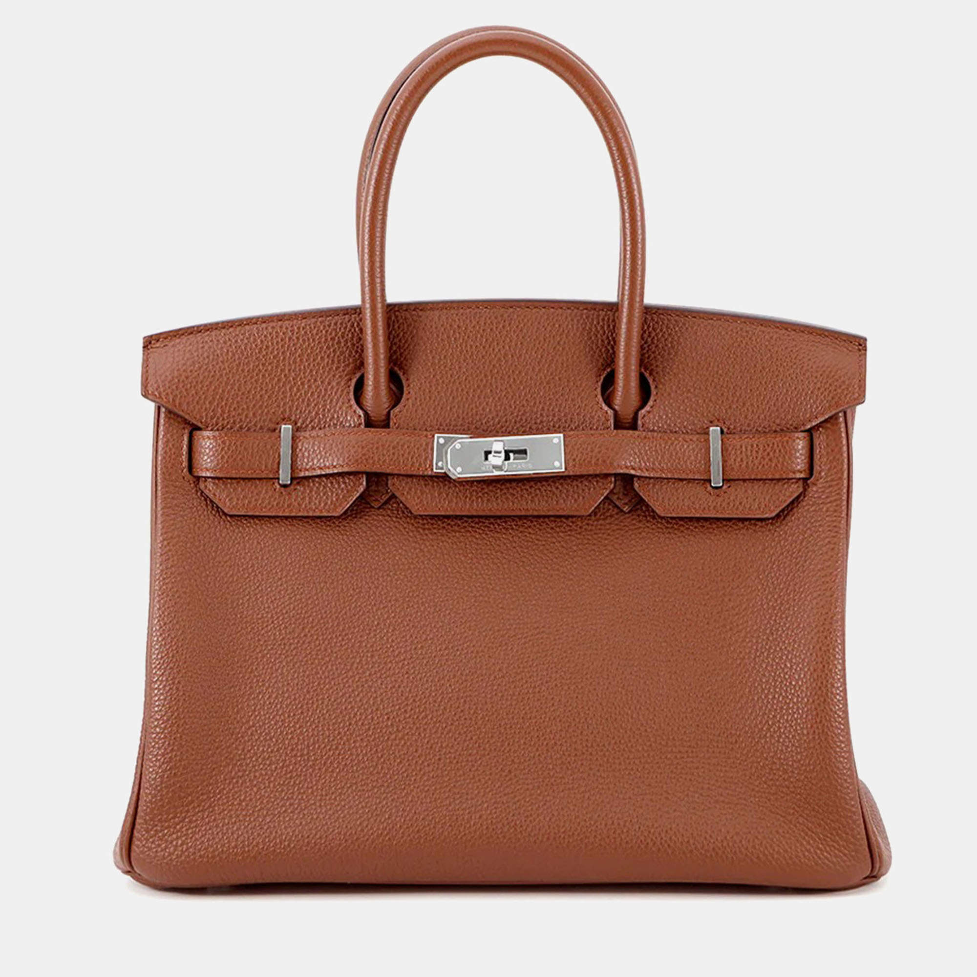 Pre Owned Hermes Birkin Sienne Togo Leather Size 30