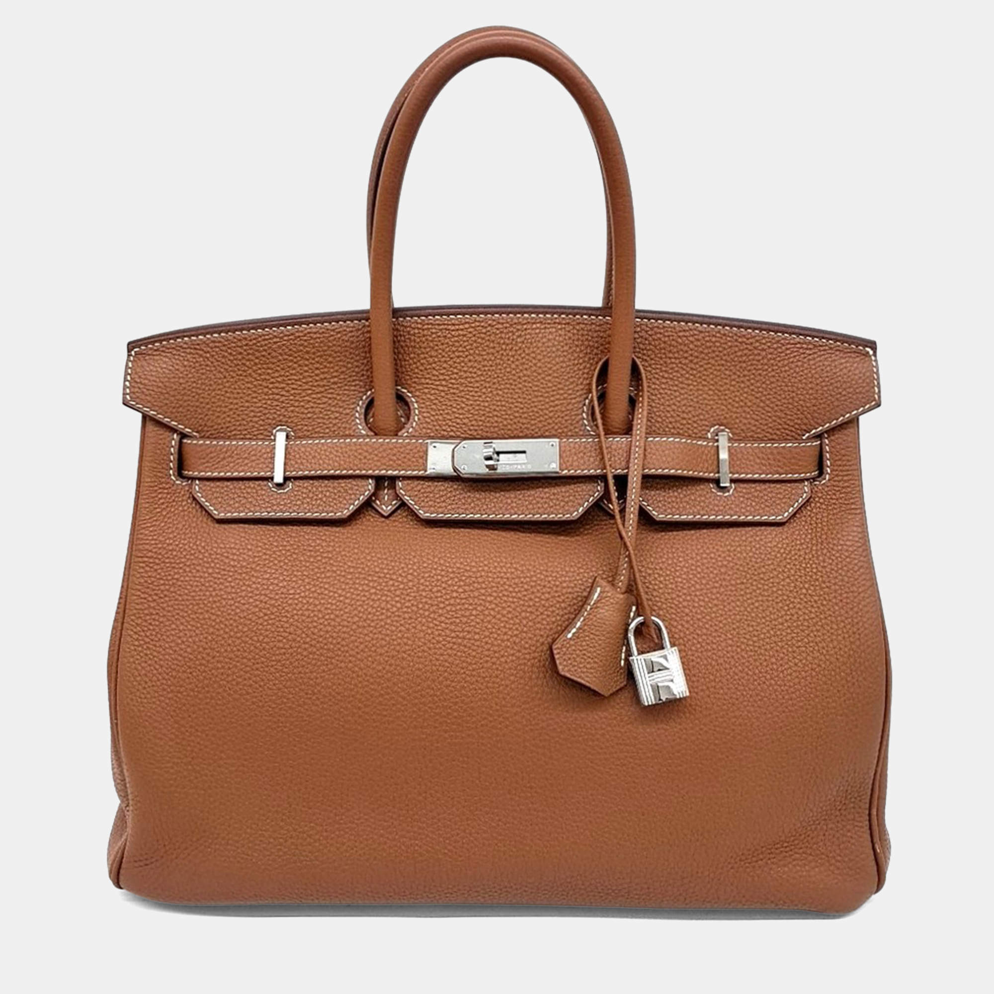 Pre Owned Hermes Birkin 35 Brown Leather Bag