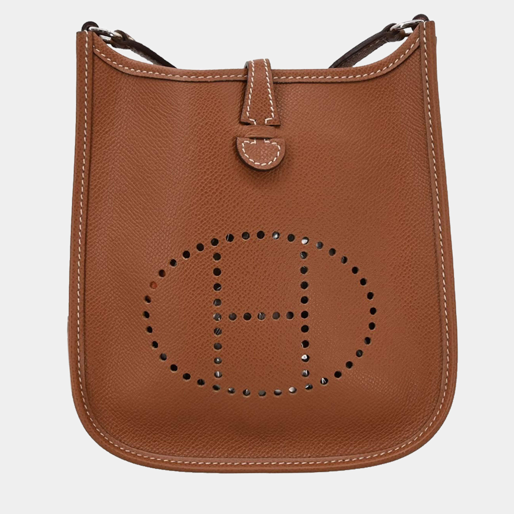 Pre Owned Hermes Cognac Epsom Evelyne TPM Shoulder Bag