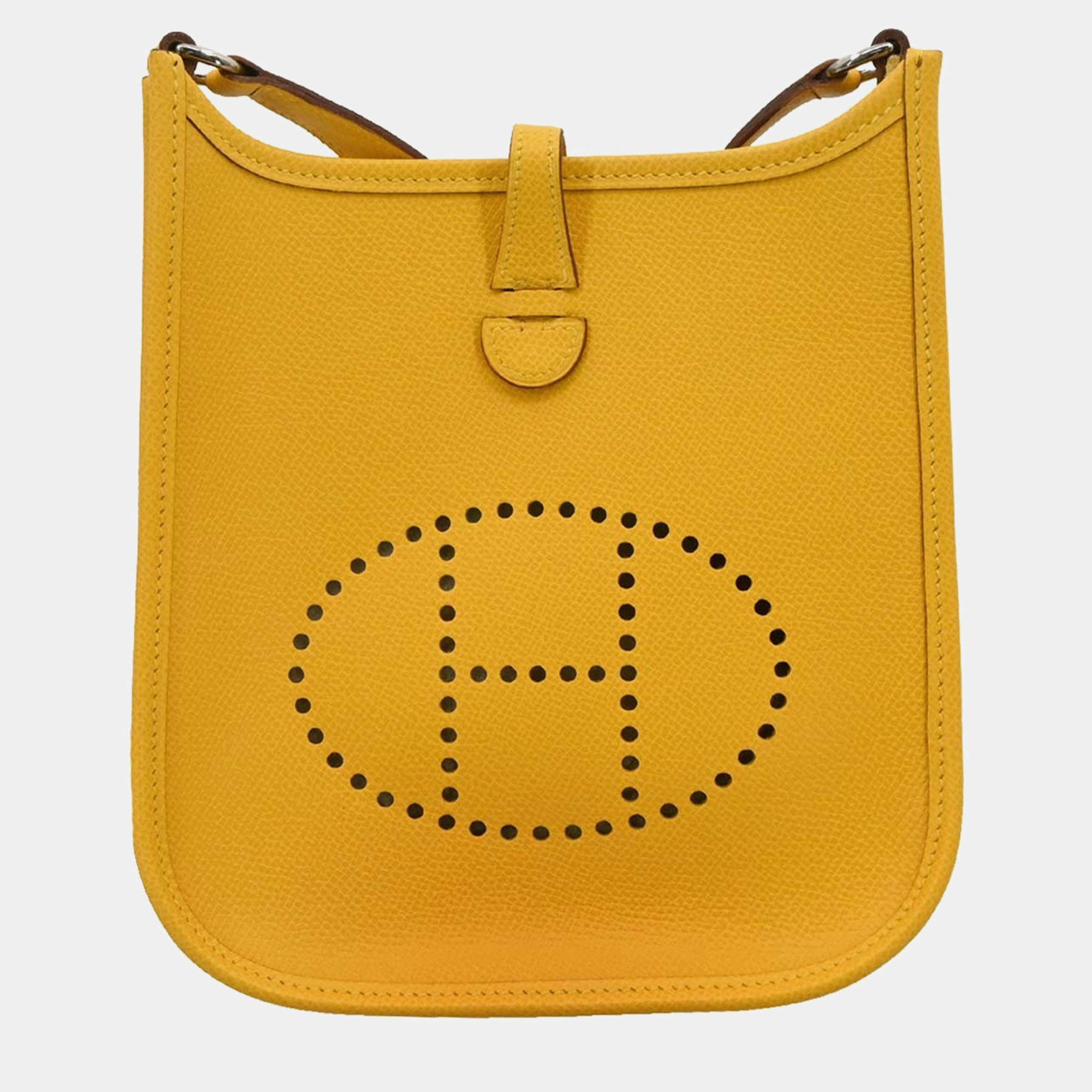 Pre Owned Hermes Jaune Epsom Evelyne TPM Shoulder Bag