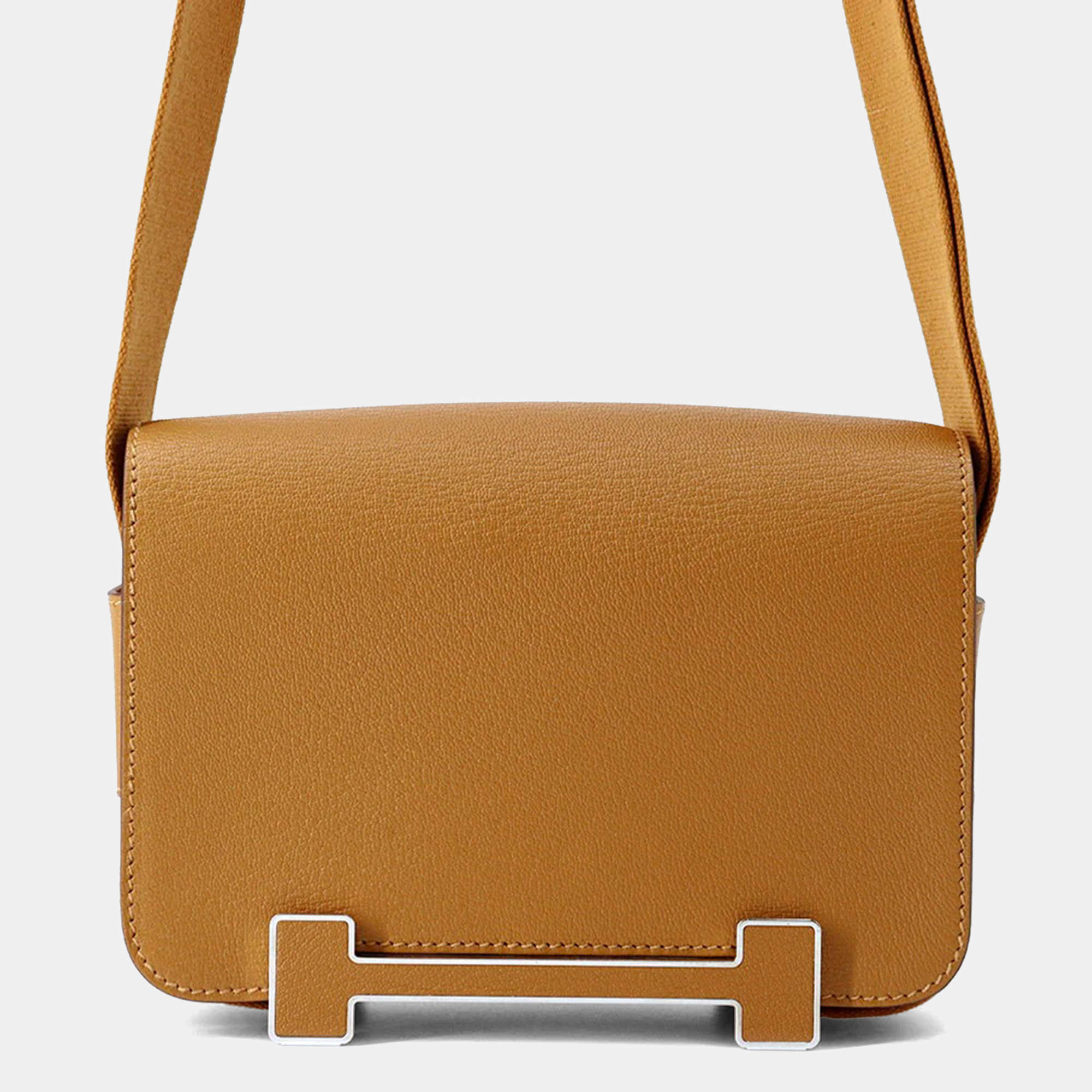 Pre Owned Hermes Geta Camel Chevre Myzore Goatskin Bag