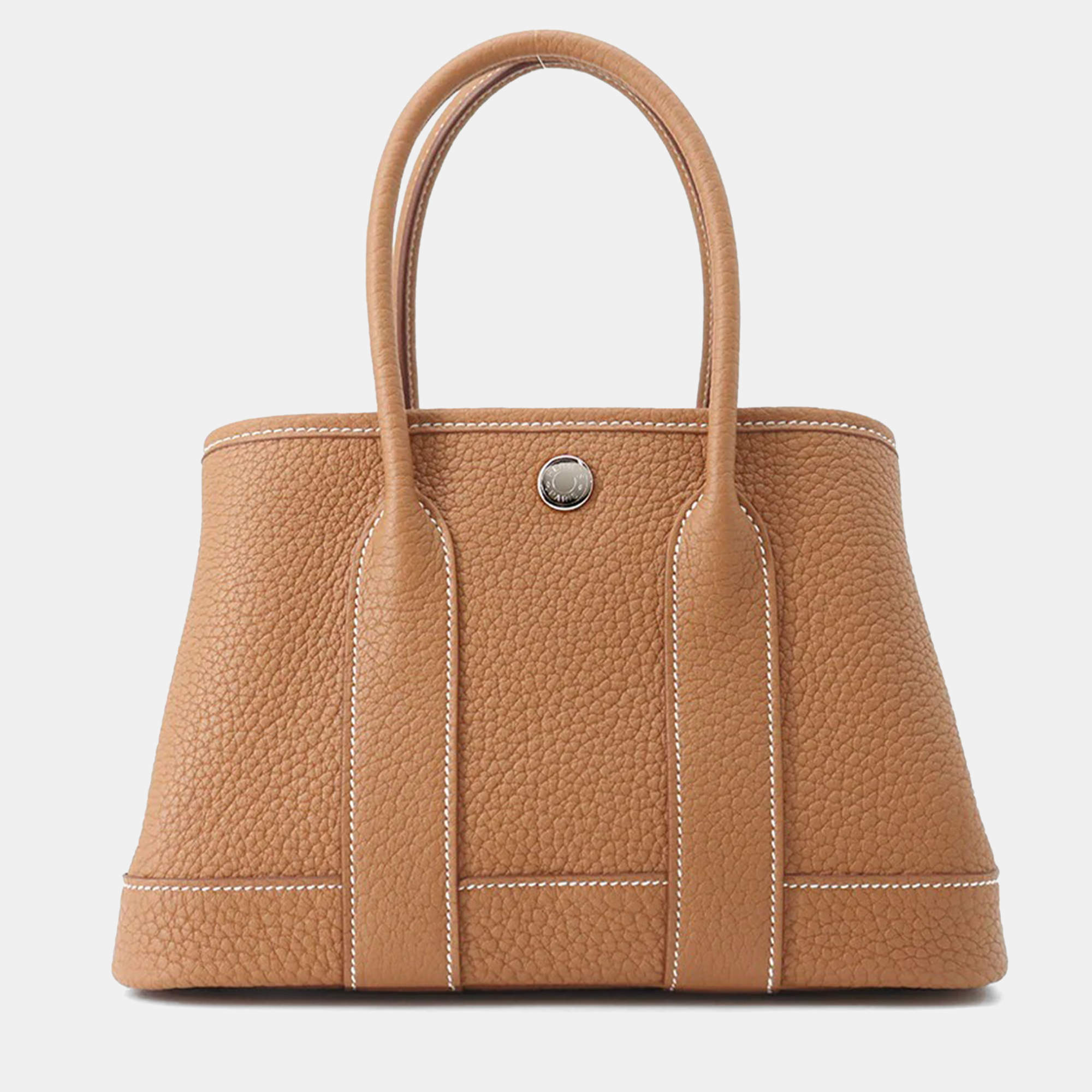 Pre Owned Hermes Neo Garden Size 23 Gold Negonda Leather  Bag 