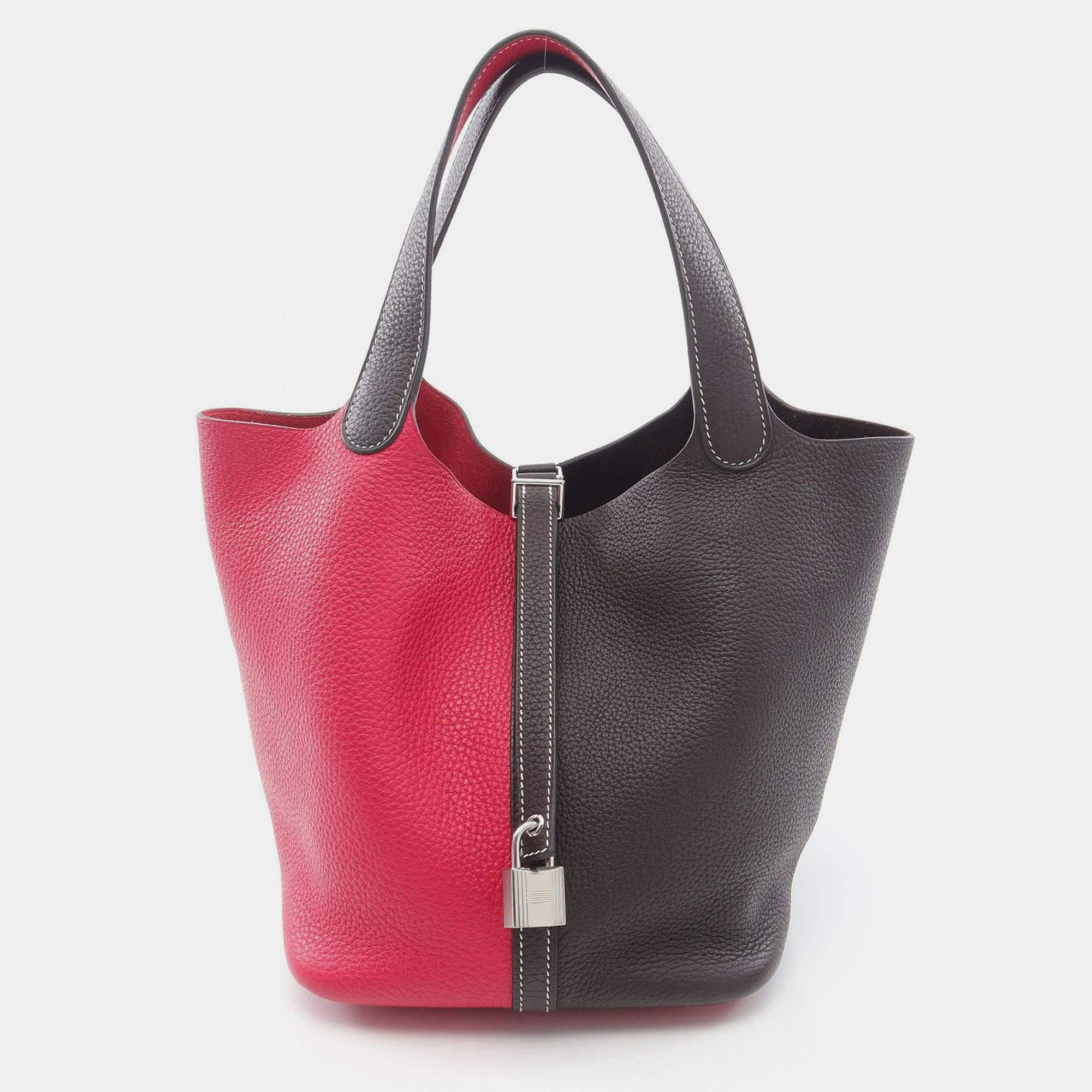 Pre Owned Hermes Picotin Lock 22 Multicolor Taurillon Clemence Leather Shoulder Bag