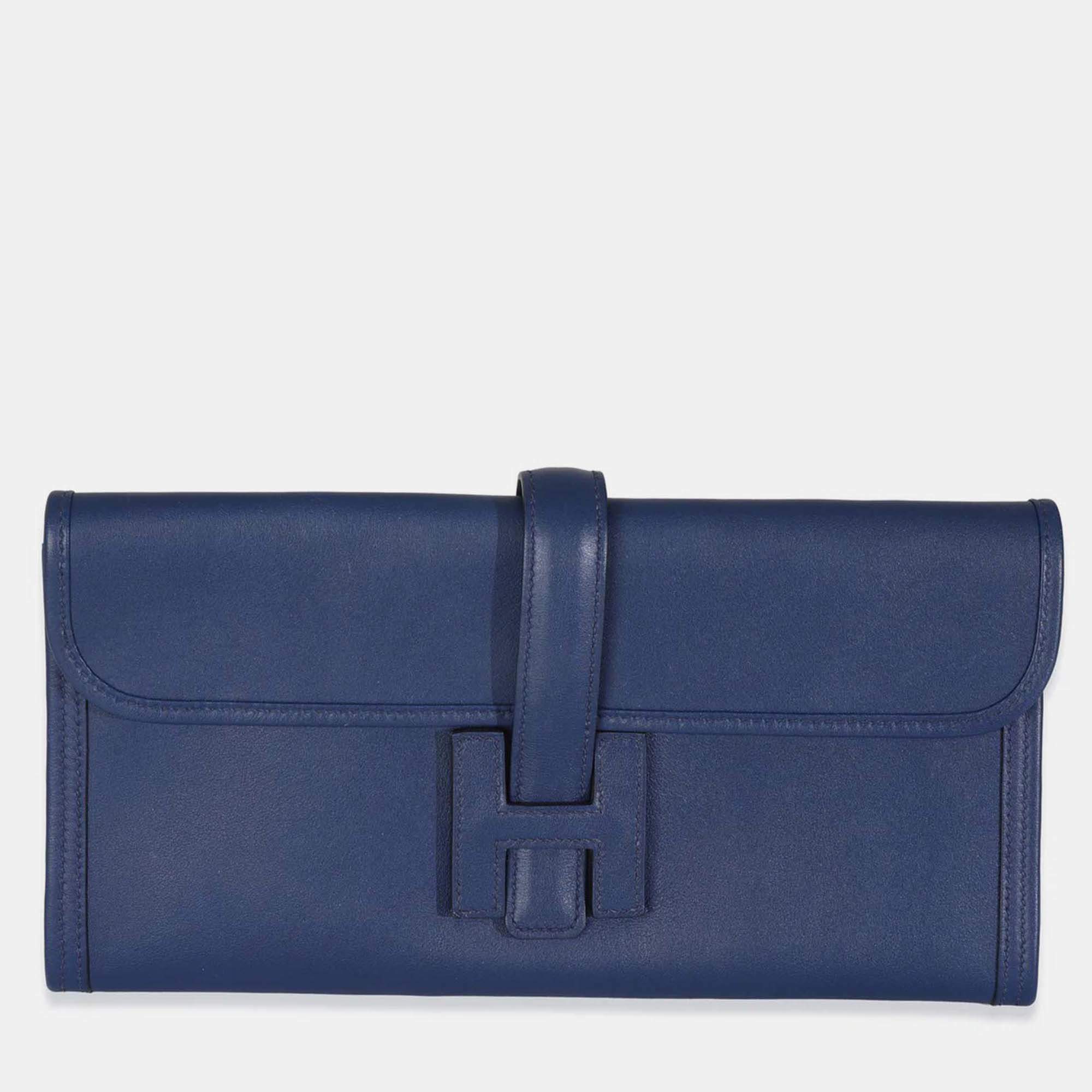Pre Owned Hermes Bleu Saphir Swift Jige Elan 29