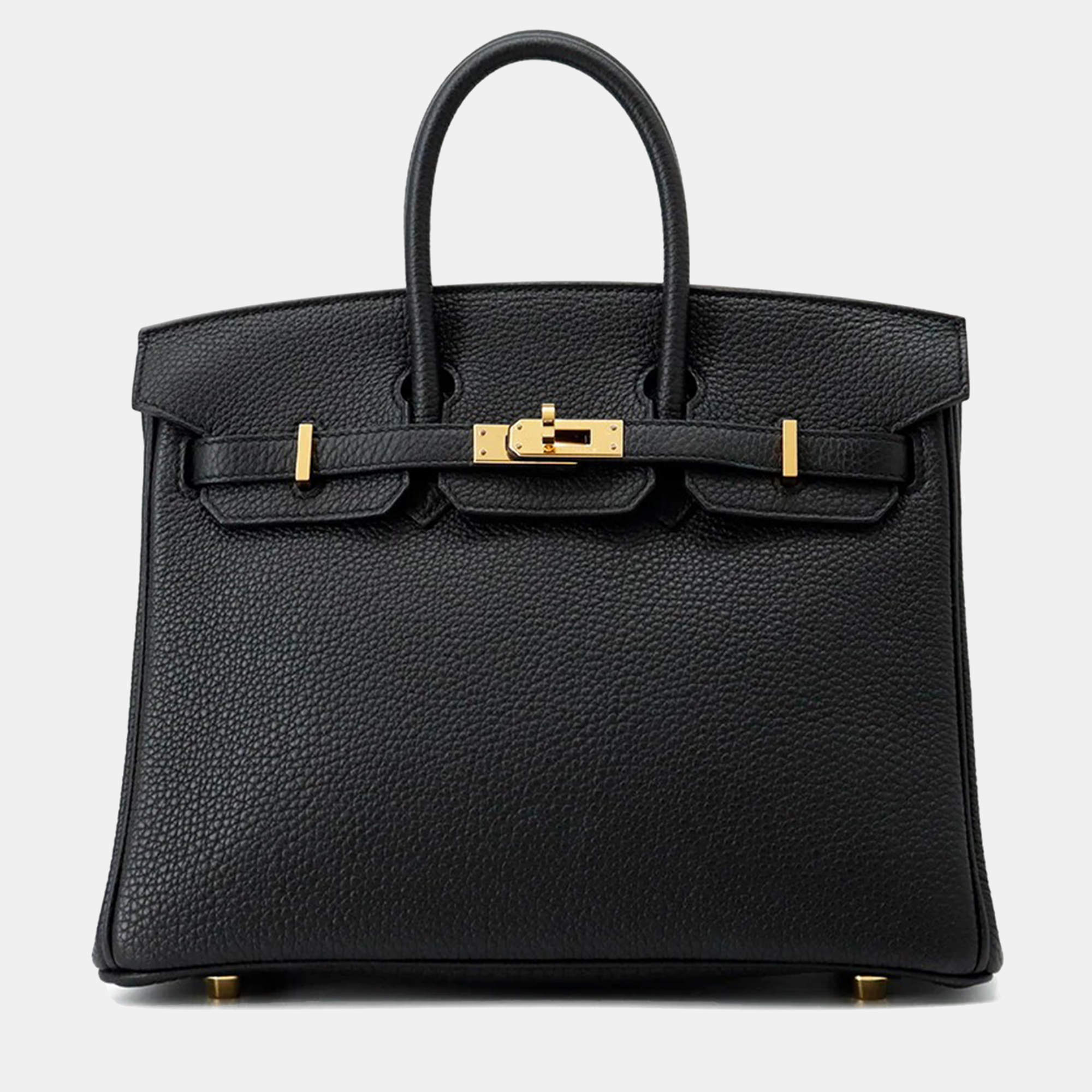 Pre Owned Hermes Birkin Black Togo Leather Size 25