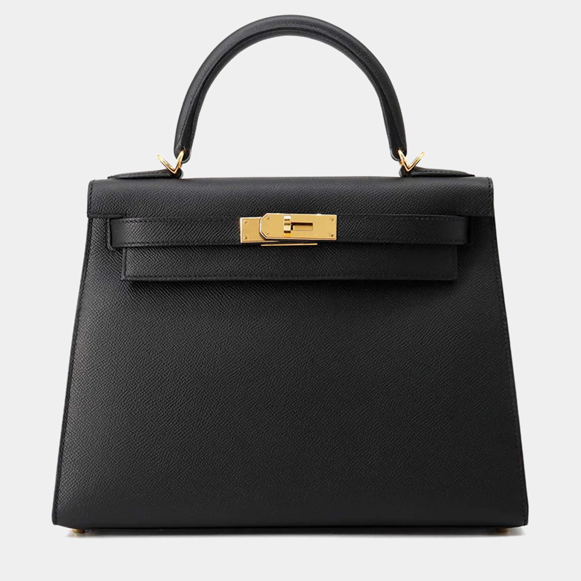 Pre Owned Hermes Kelly Sellier Black Epsom Size 28