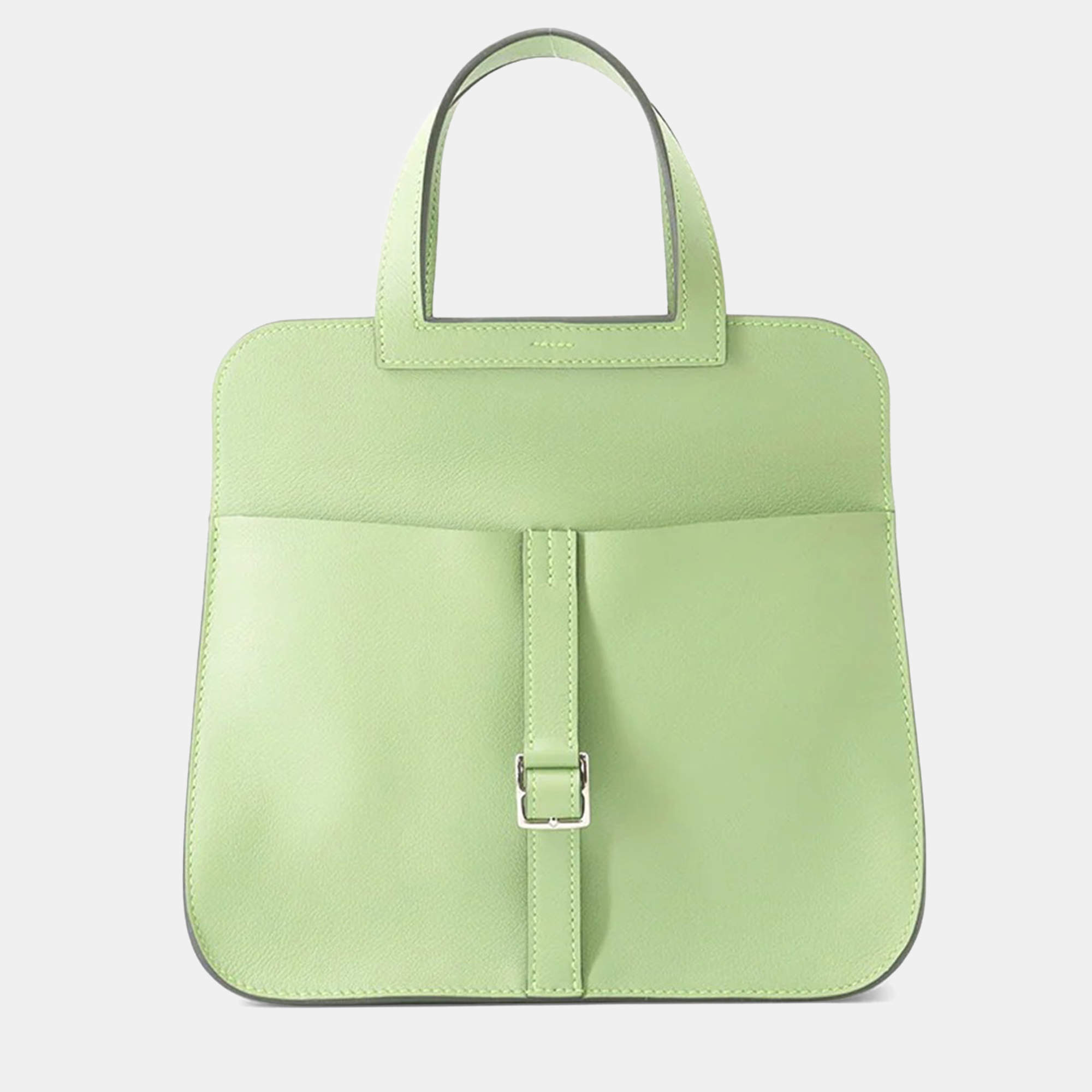 Pre Owned Hermes Halzan Vert Cricket Evercolor Size 25