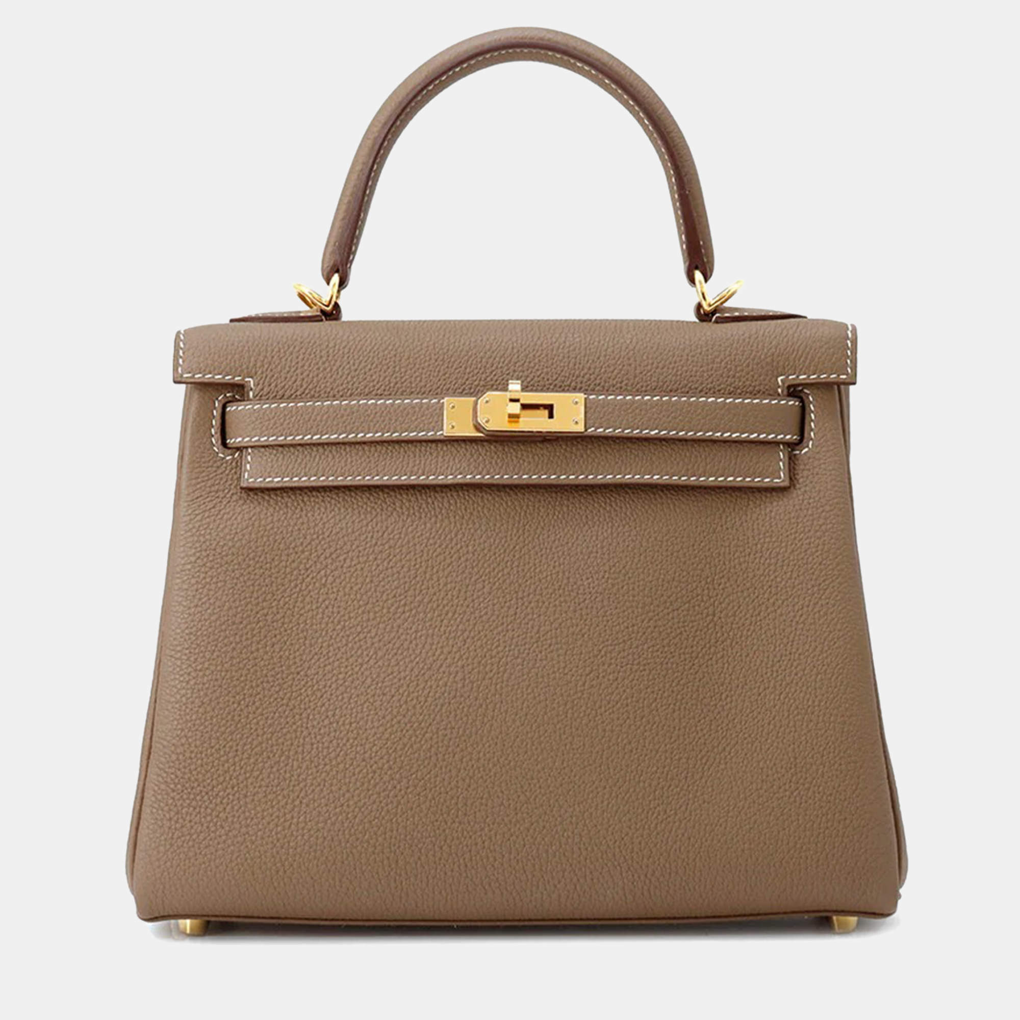 Pre Owned Hermes Kelly Retourne Etoupe Togo Leather Size 25