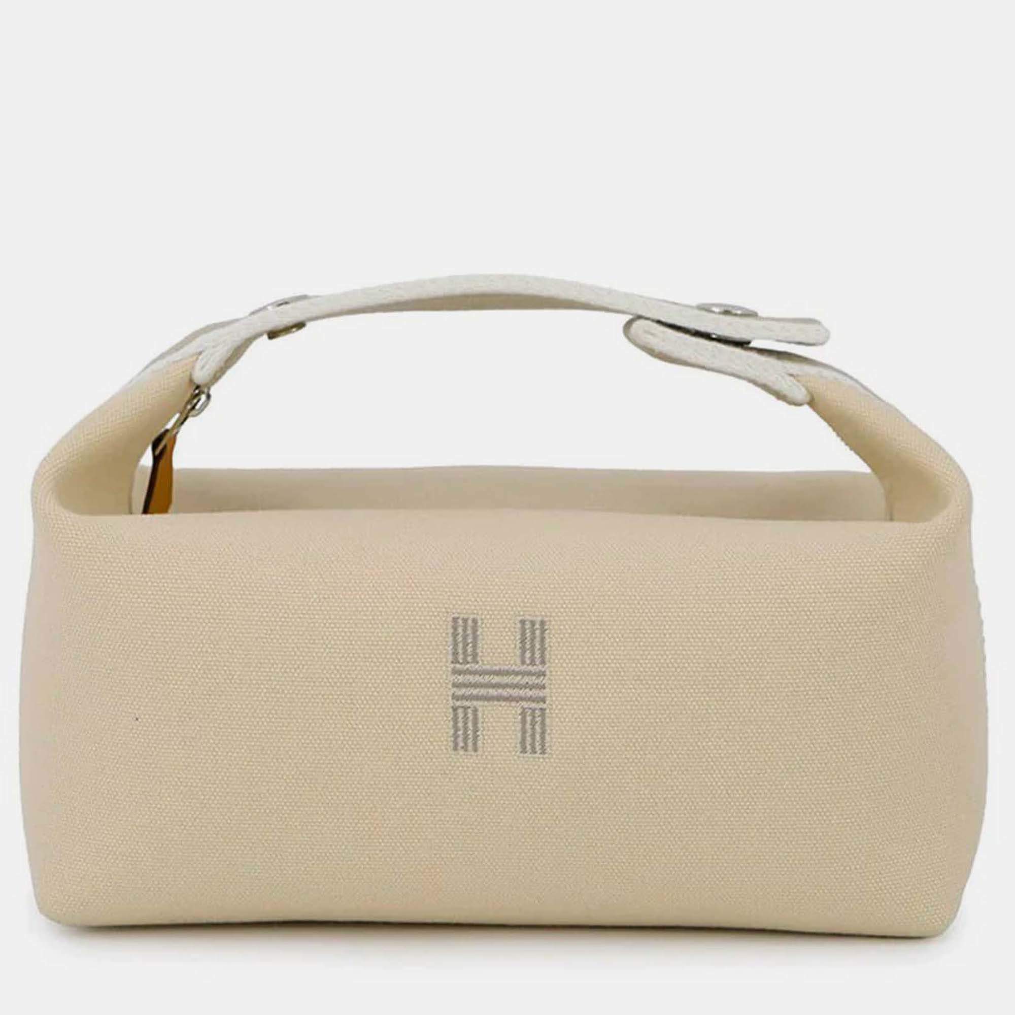 Pre Owned Hermes Bride A Brac Beige Canvas Size PM