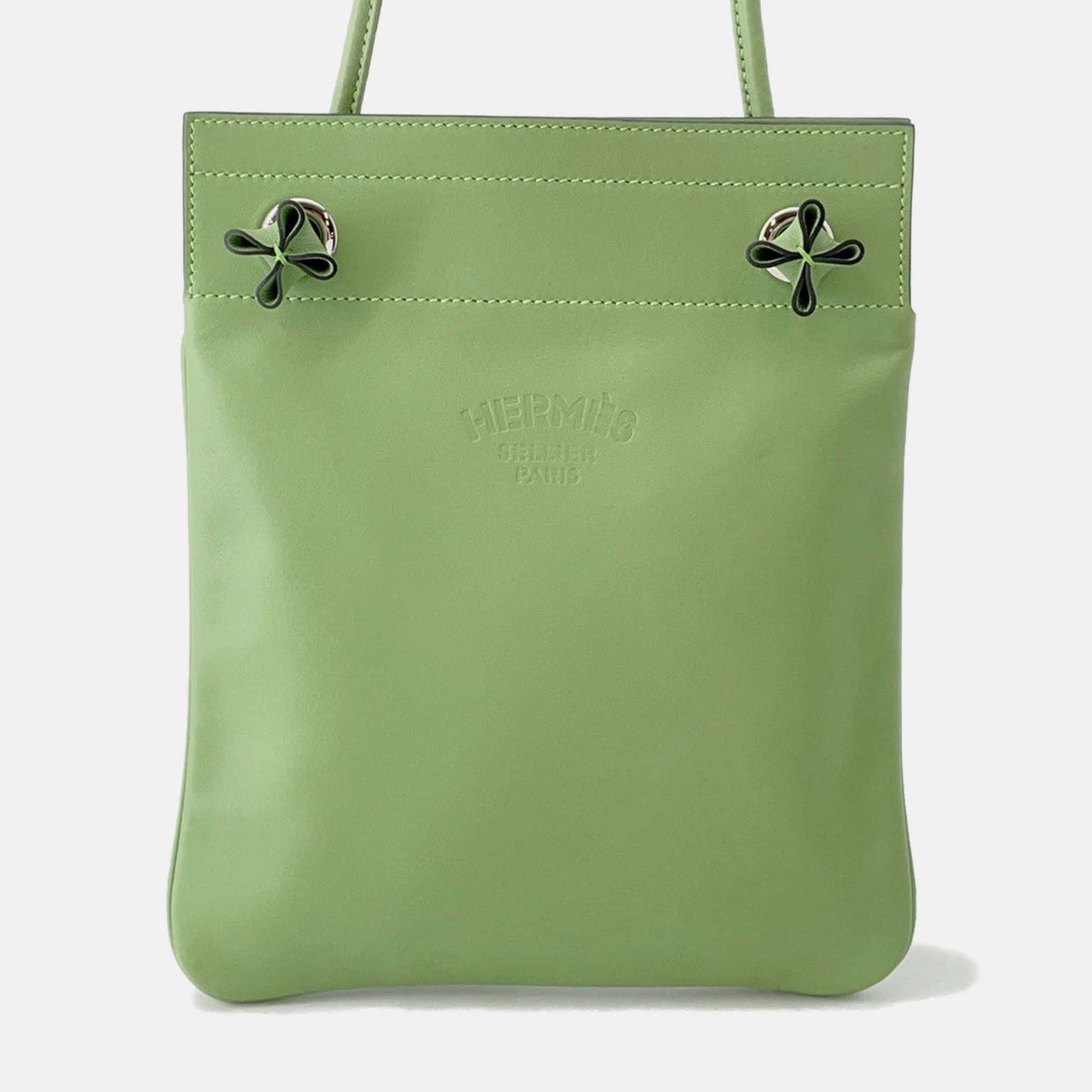 Pre Owned Hermes Aline Vert Cricket Swift Leather Size Mini