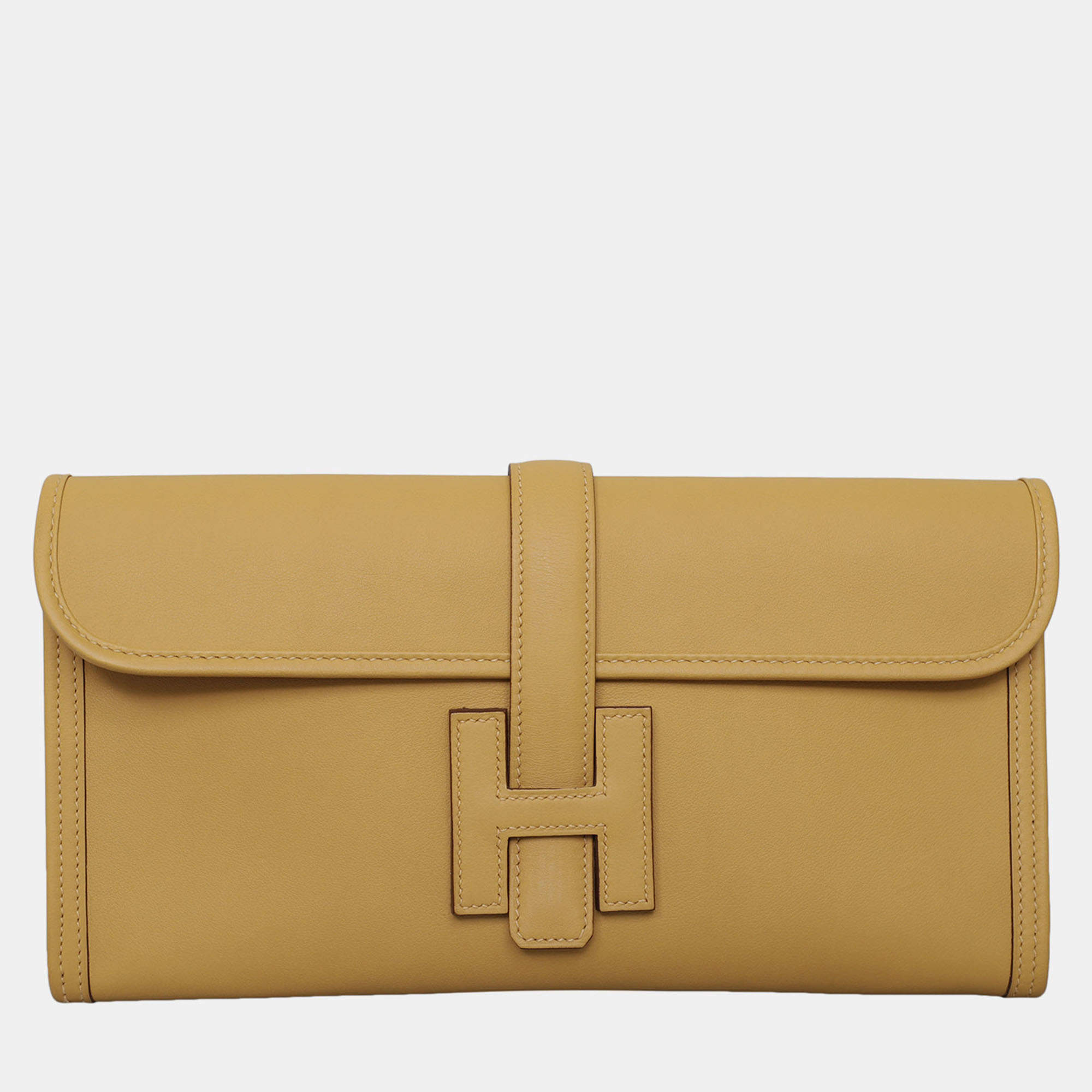 Pre Owned Hermes Swift Leather Jige Clutch