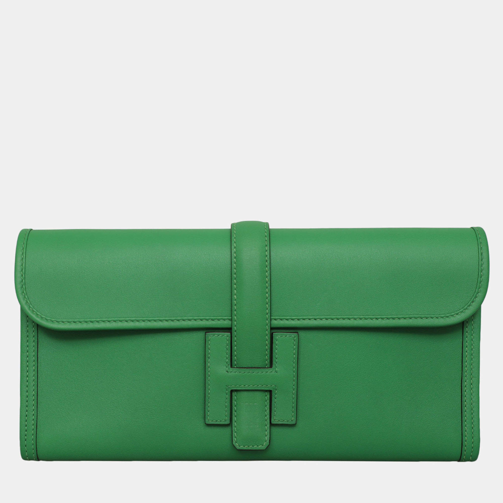 Pre Owned Hermes Swift Leather Jige Clutch