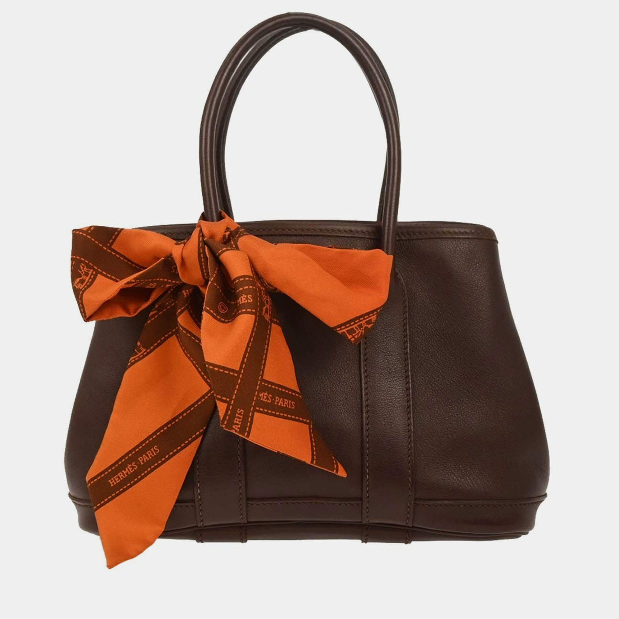 Pre Owned Hermes Havane Swift Garden Twilly TTPM Tote Handbag