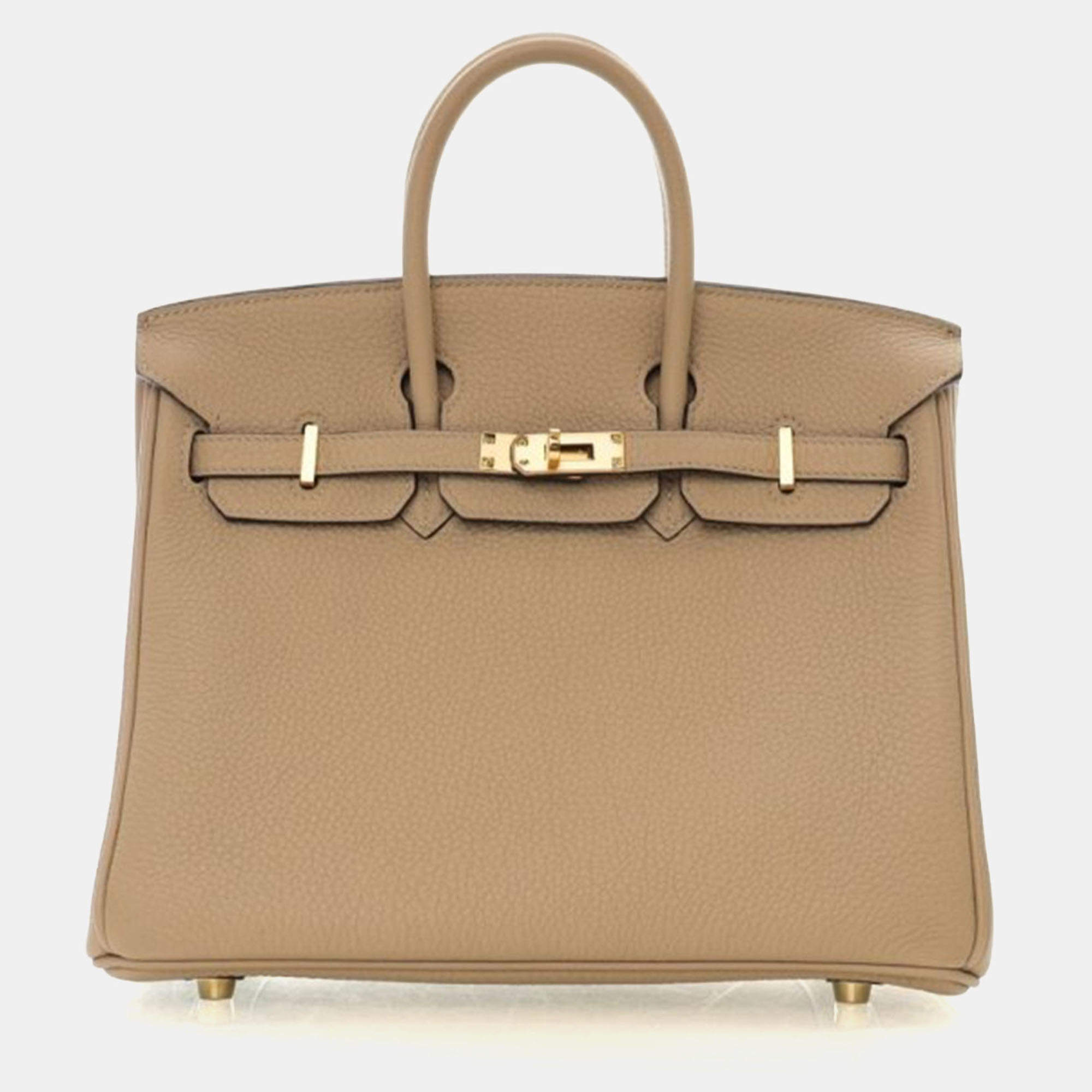 Pre Owned Hermes Birkin 25 Trench Togo Leather Bag