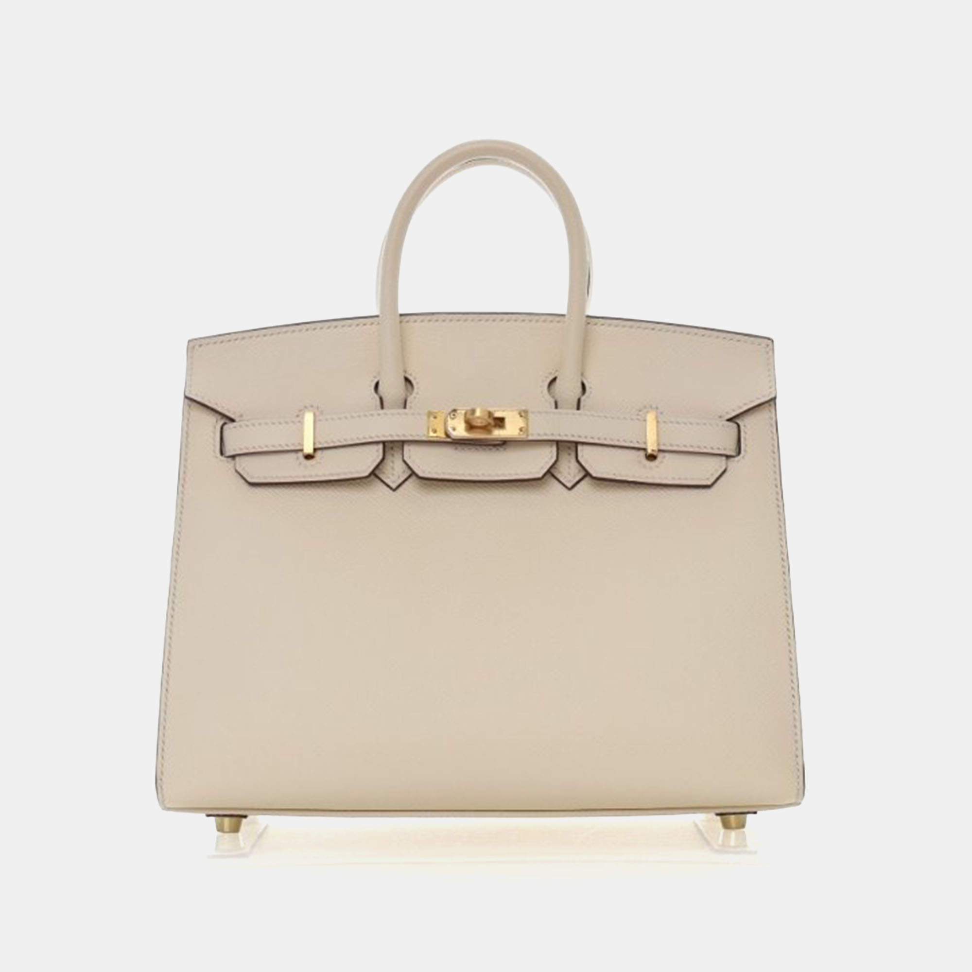 Pre Owned Hermes Sellier Birkin 25 Nata Epsom Bag