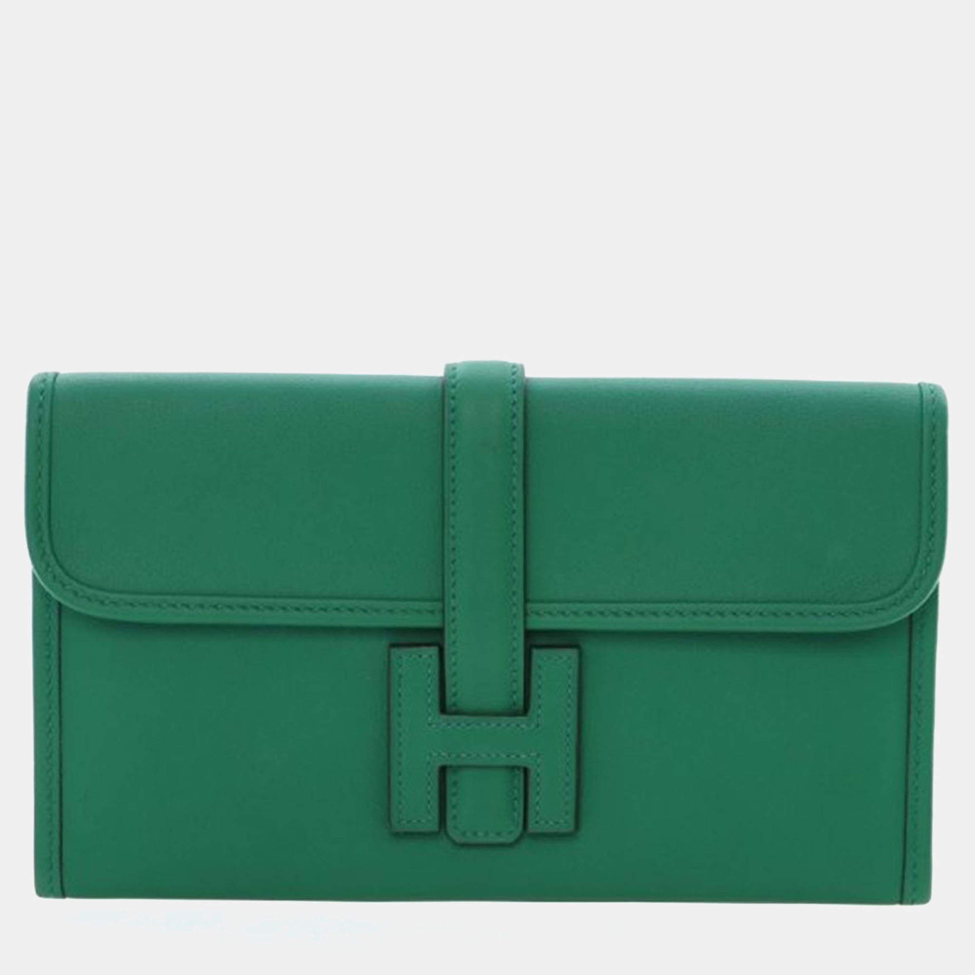 Pre Owned Hermes Bamboo Green Swift Jige 20