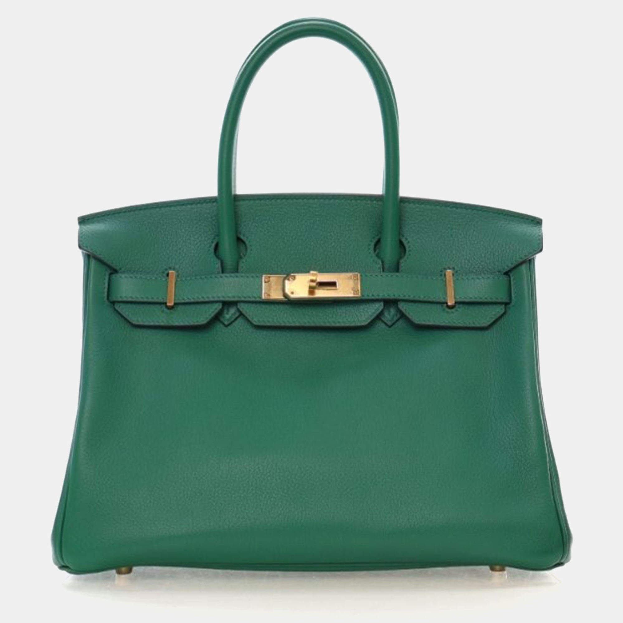 Pre Owned Hermes Vert Vertigo Green Novillo Birkin 30