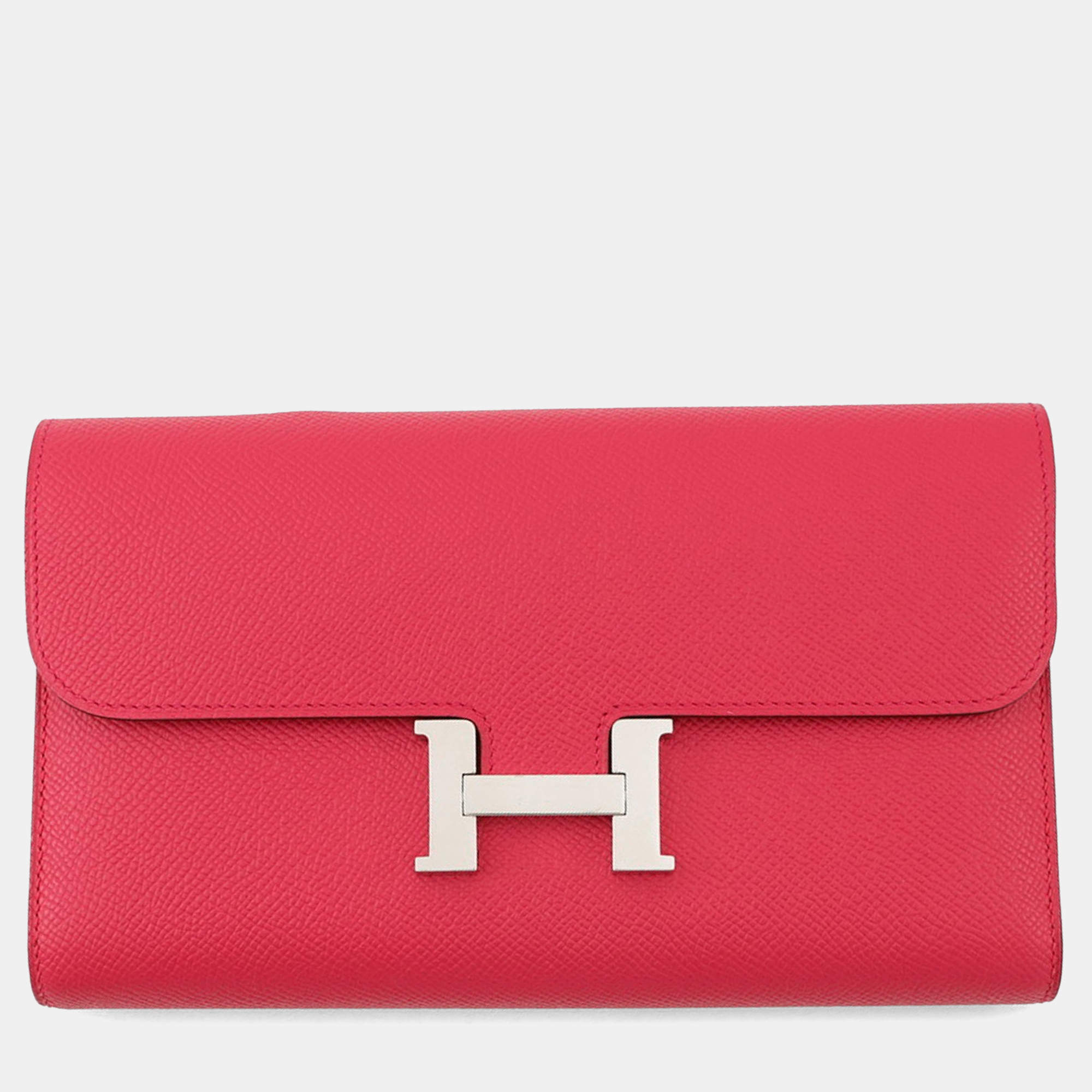 Pre Owned Hermes Constance Long Rose Extreme Wallet  Epson