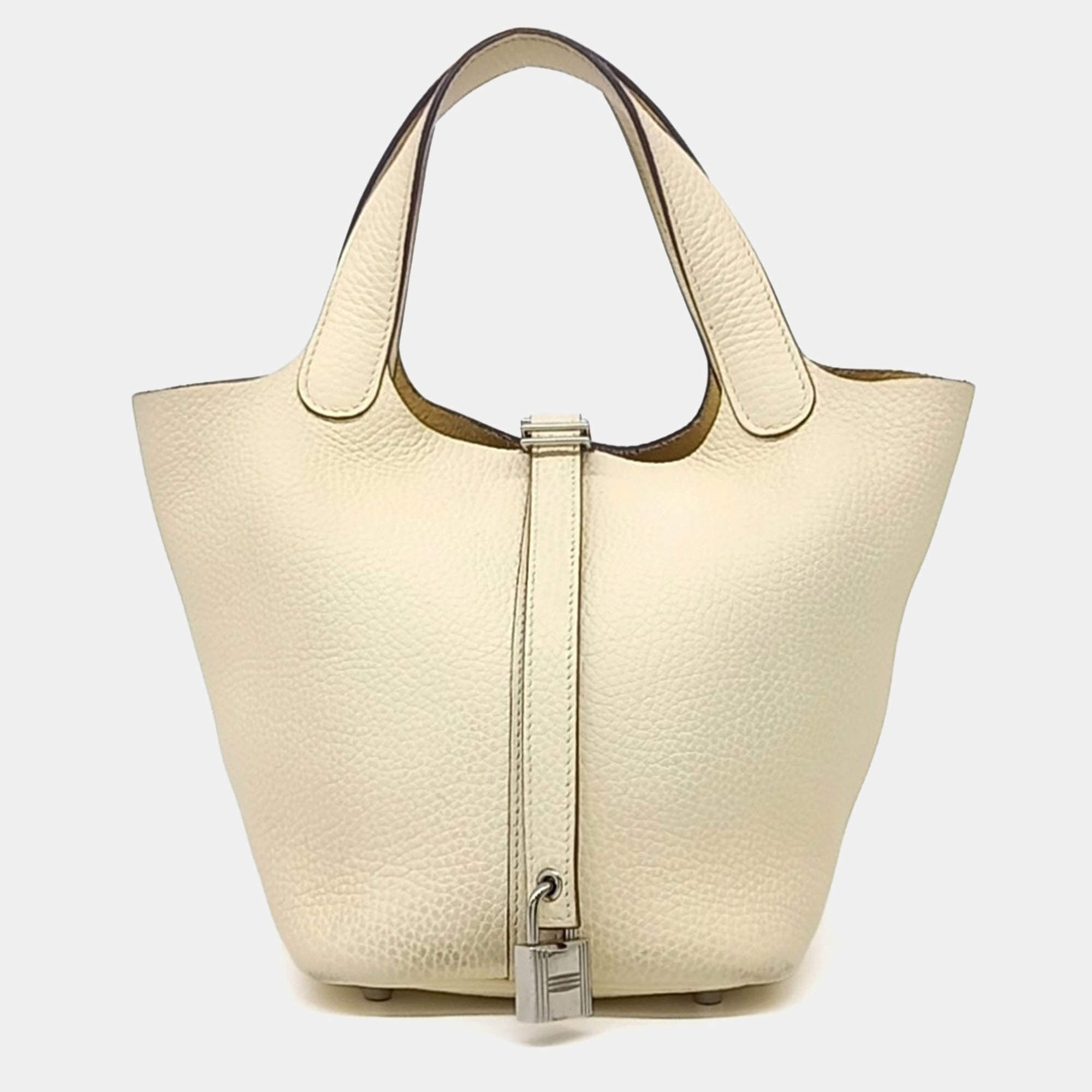 Pre Owned Hermes Beige Leather Rock Picotan 18