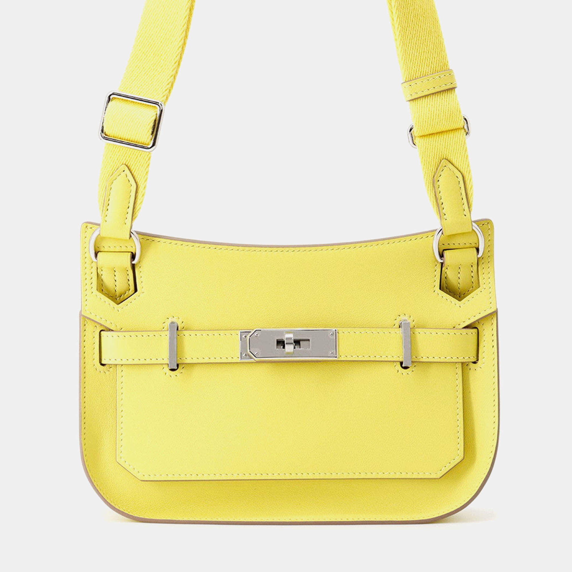 Pre Owned Hermes Jypsiere Lime Swift Leather Size Mini