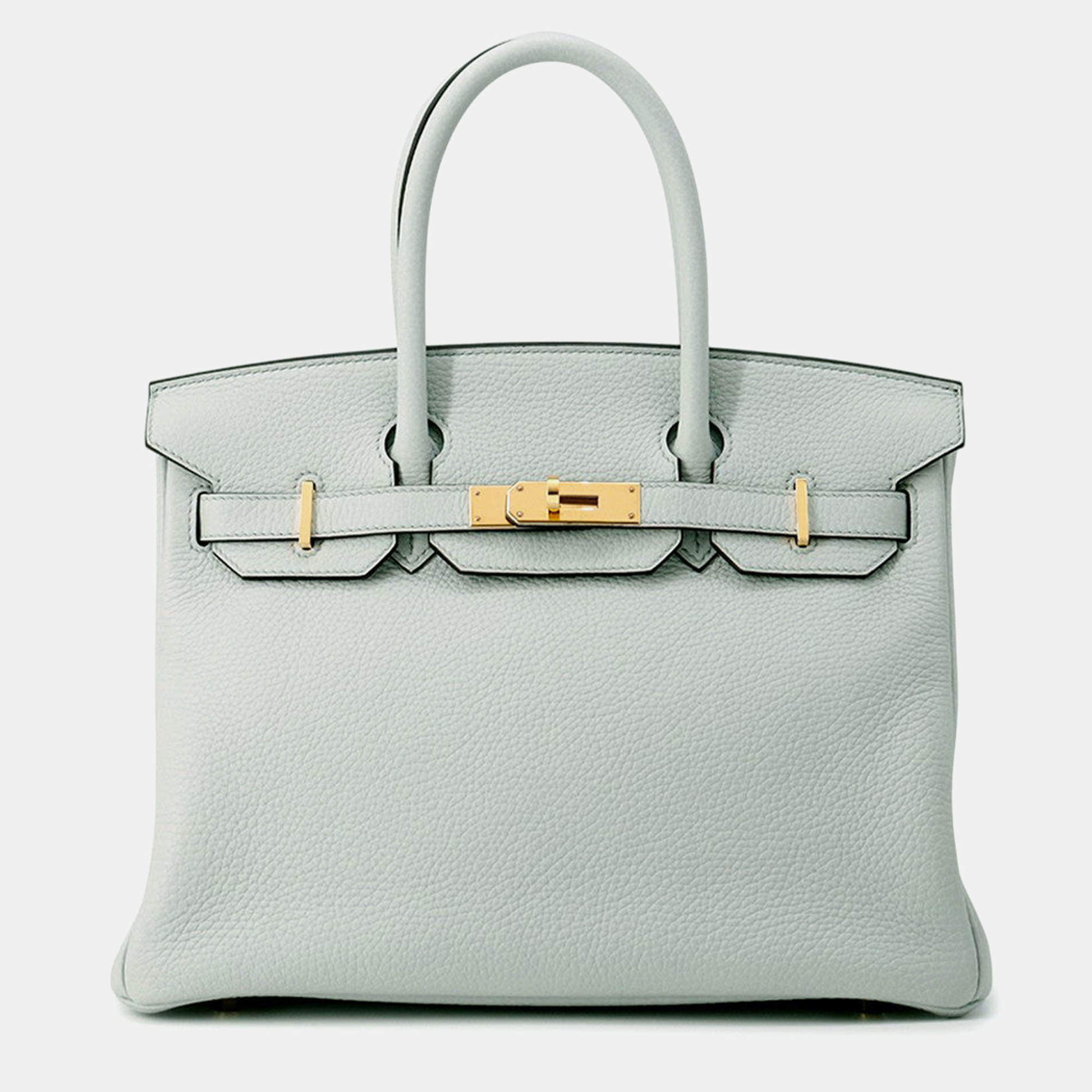 Pre Owned Hermes Birkin Blue Pale Togo Leather Size 30