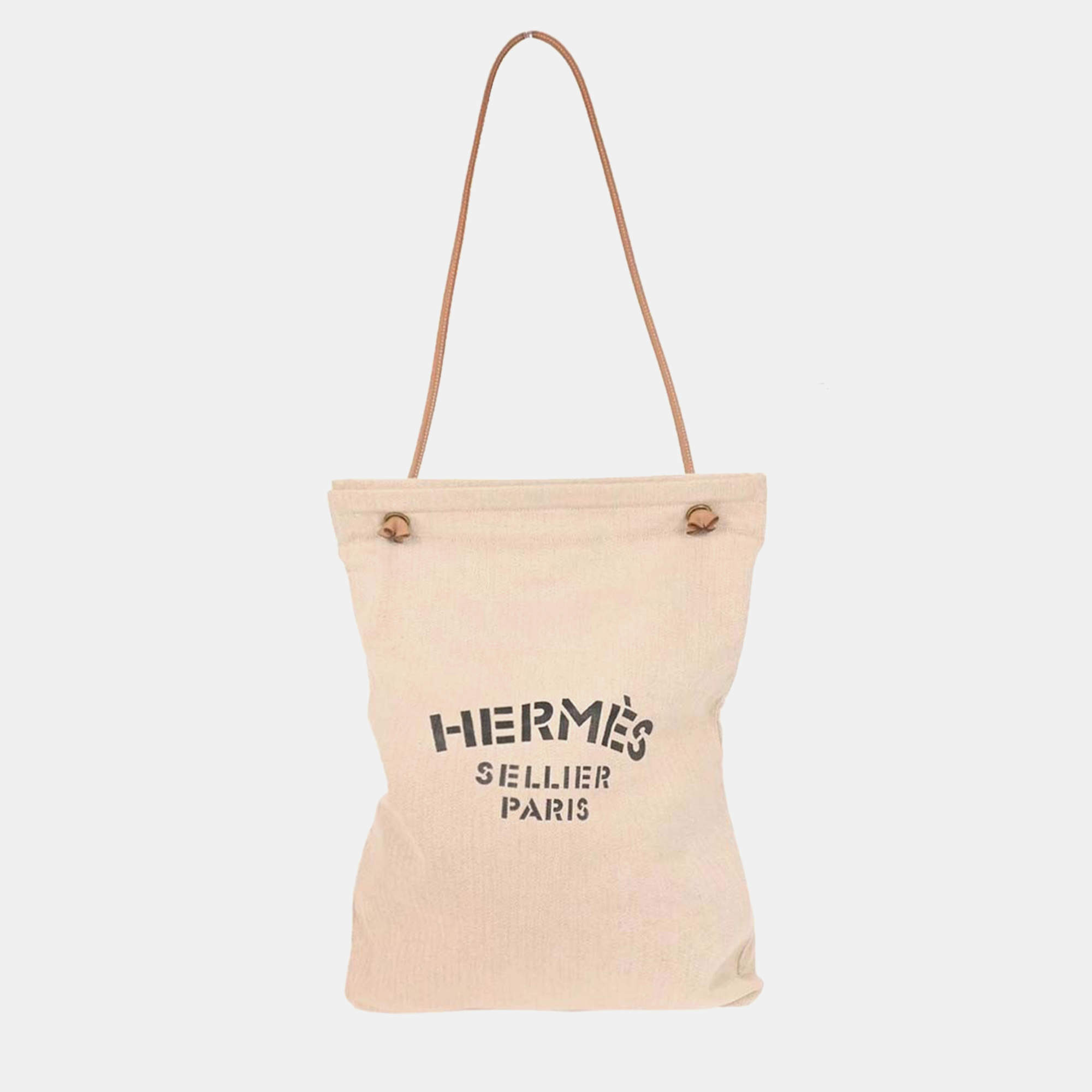 Pre Owned Hermes Beige Gold Toile Chevrons Aline GM Shoulder Bag