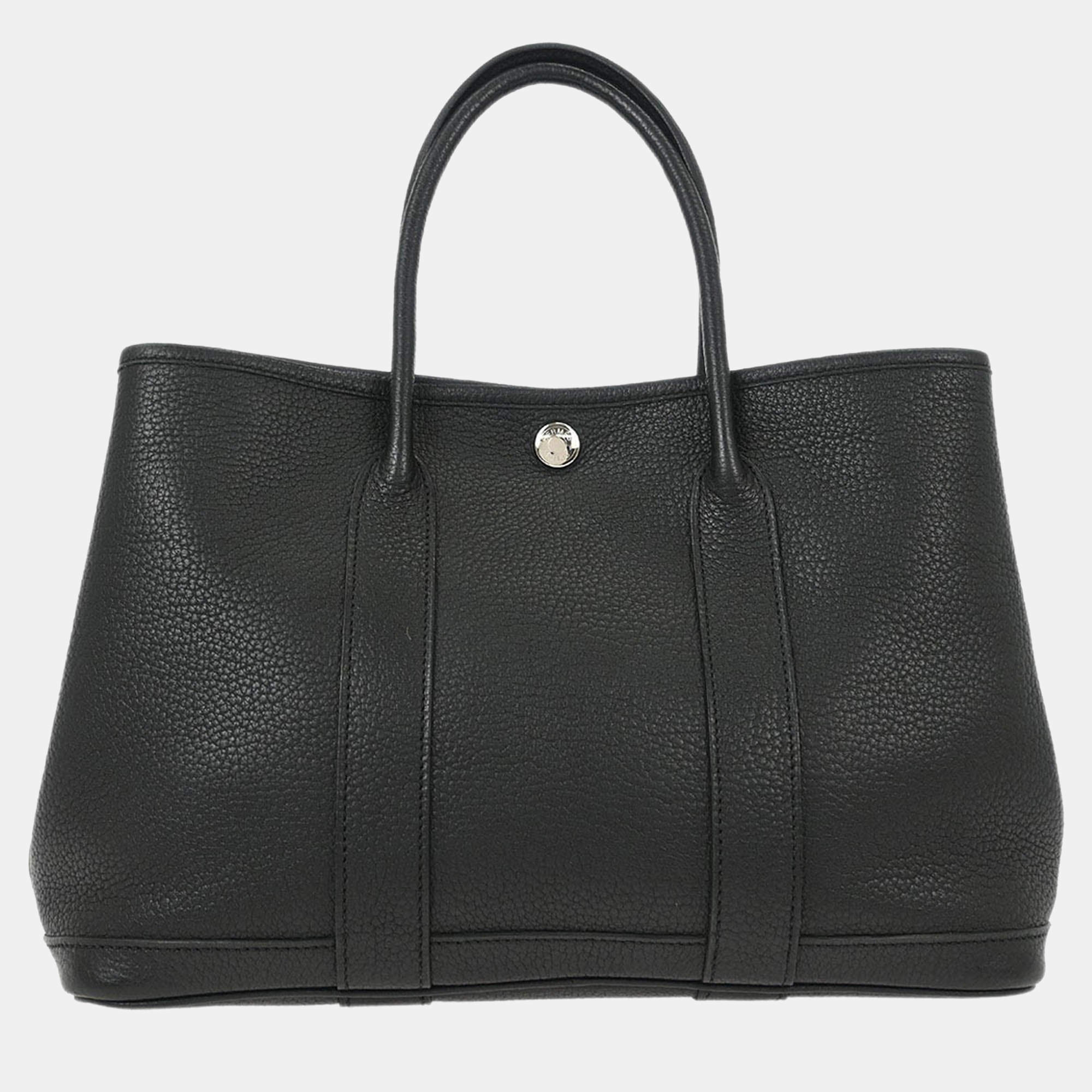 Pre Owned Hermes Black Negonda Garden Party 30 TPM Tote Handbag
