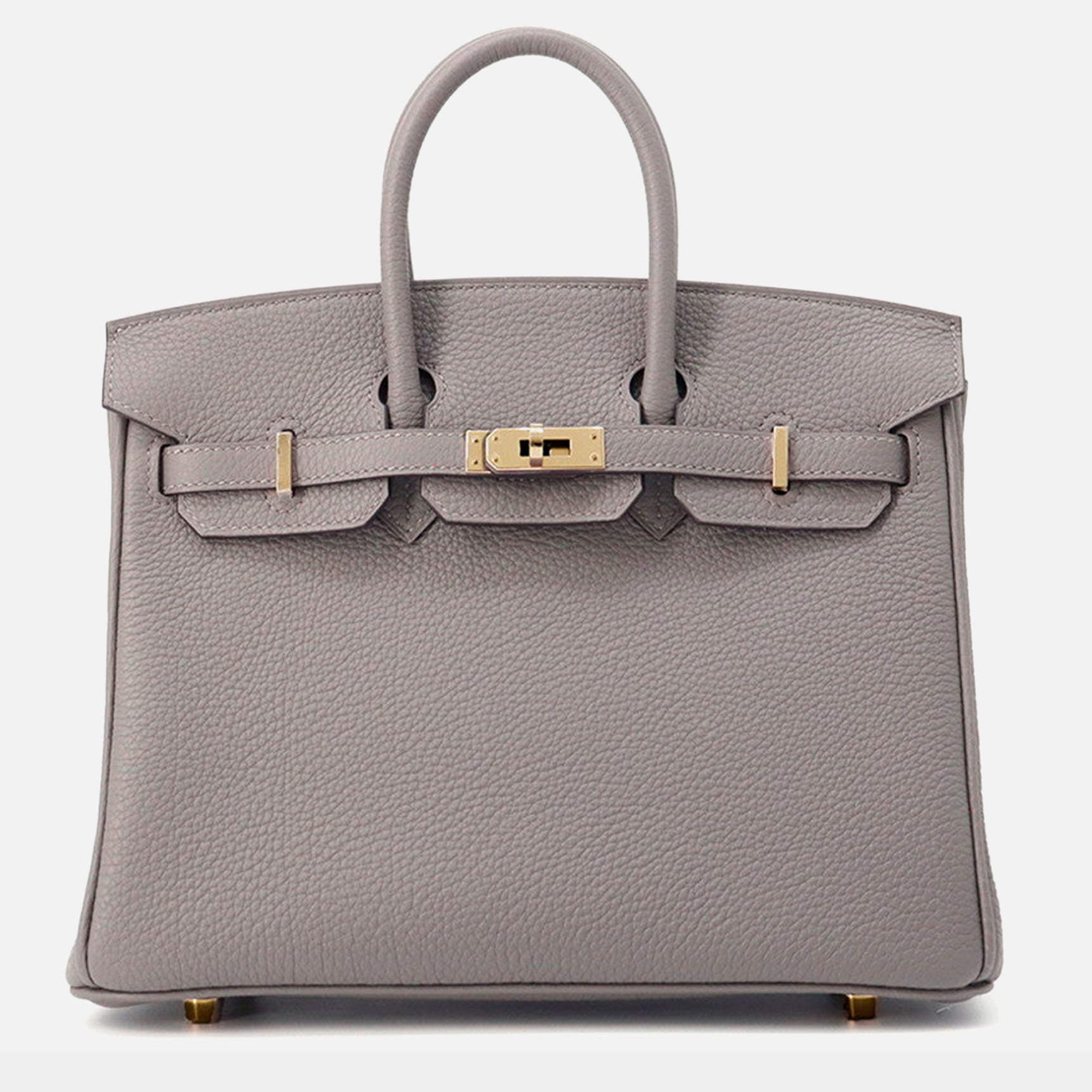 Pre Owned Hermes Birkin Gris Meyer Togo Leather Size 25