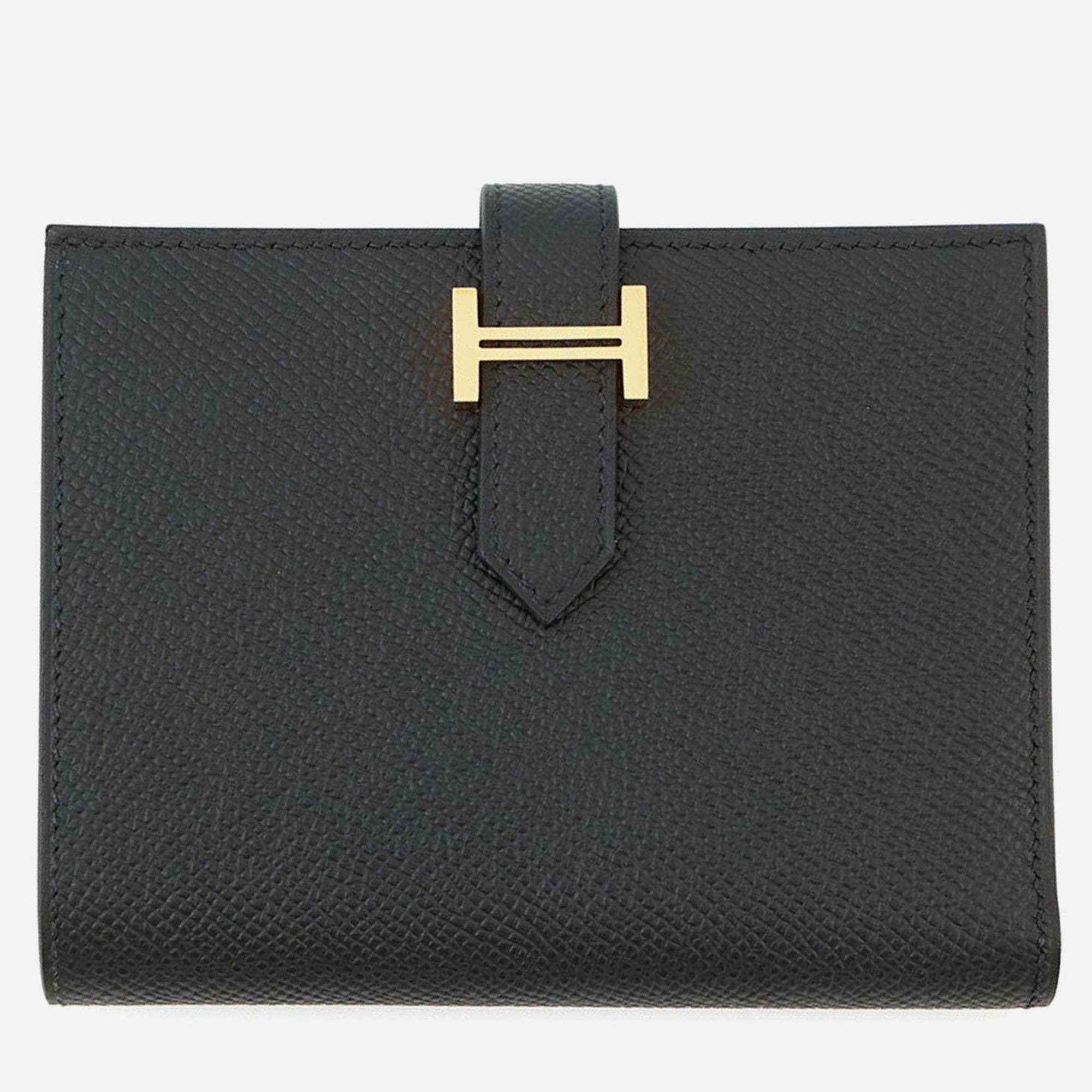 Pre Owned Hermes Bean Compact Black Epsom