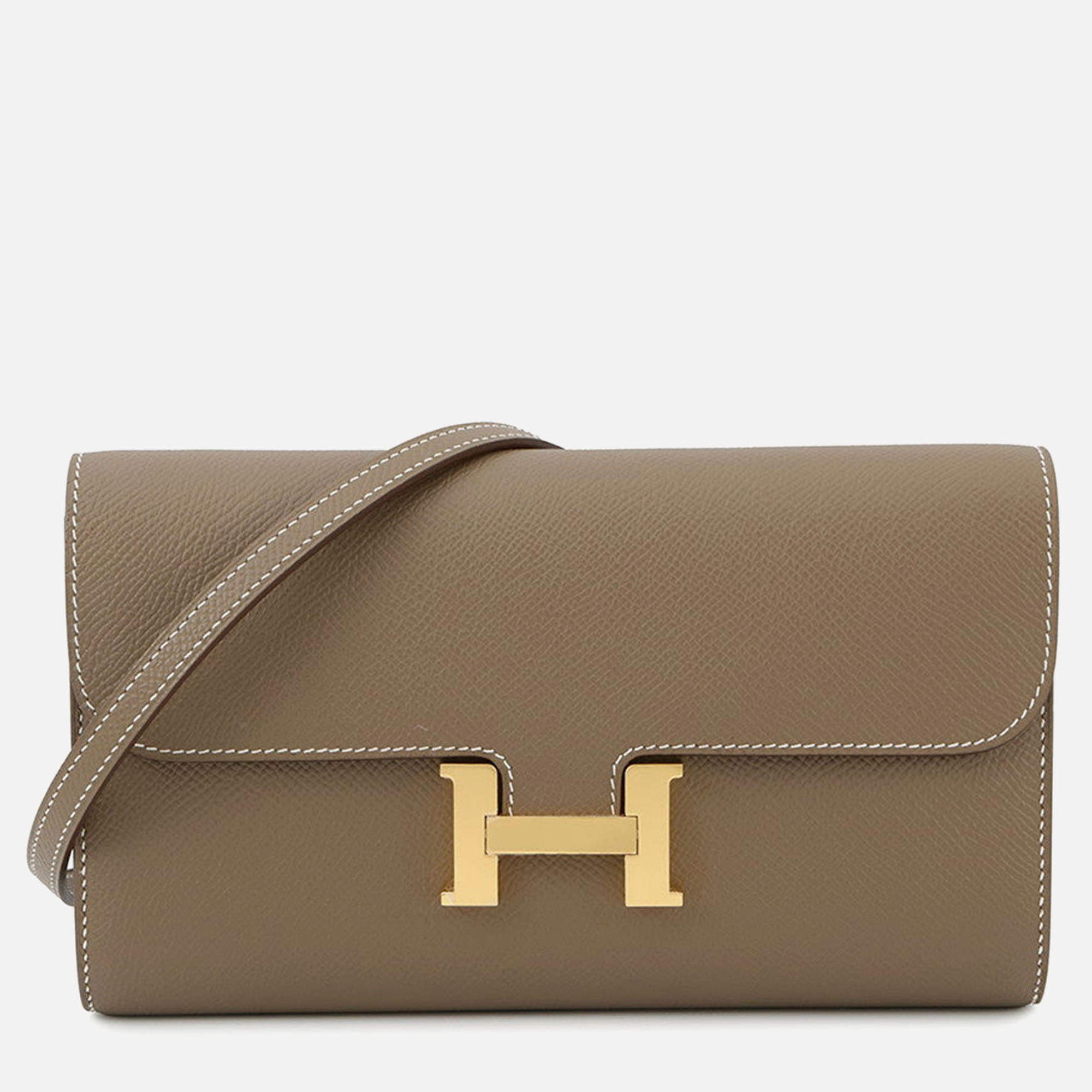 Pre Owned Hermes Constance To Go Etoupe Epsom
