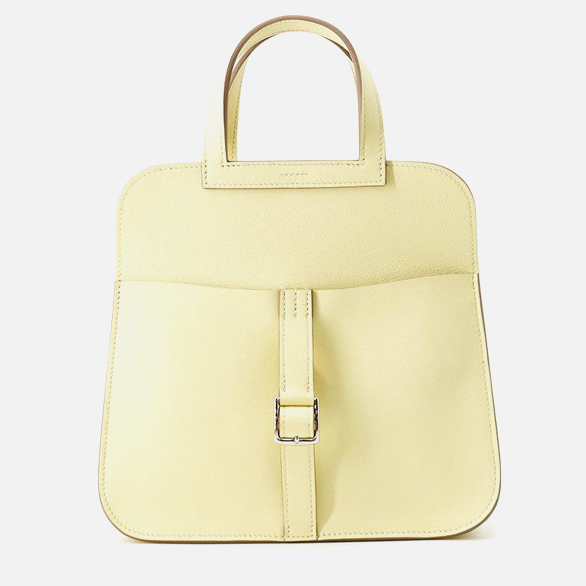 Pre Owned Hermes Halzan Jaune Milton Swift Leather Size Mini
