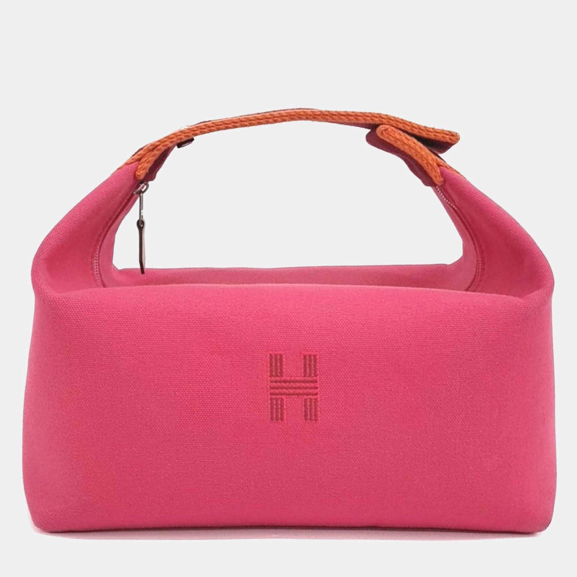 Pre Owned Hermes Pink Canvas Breathe-A-Brack Case GM