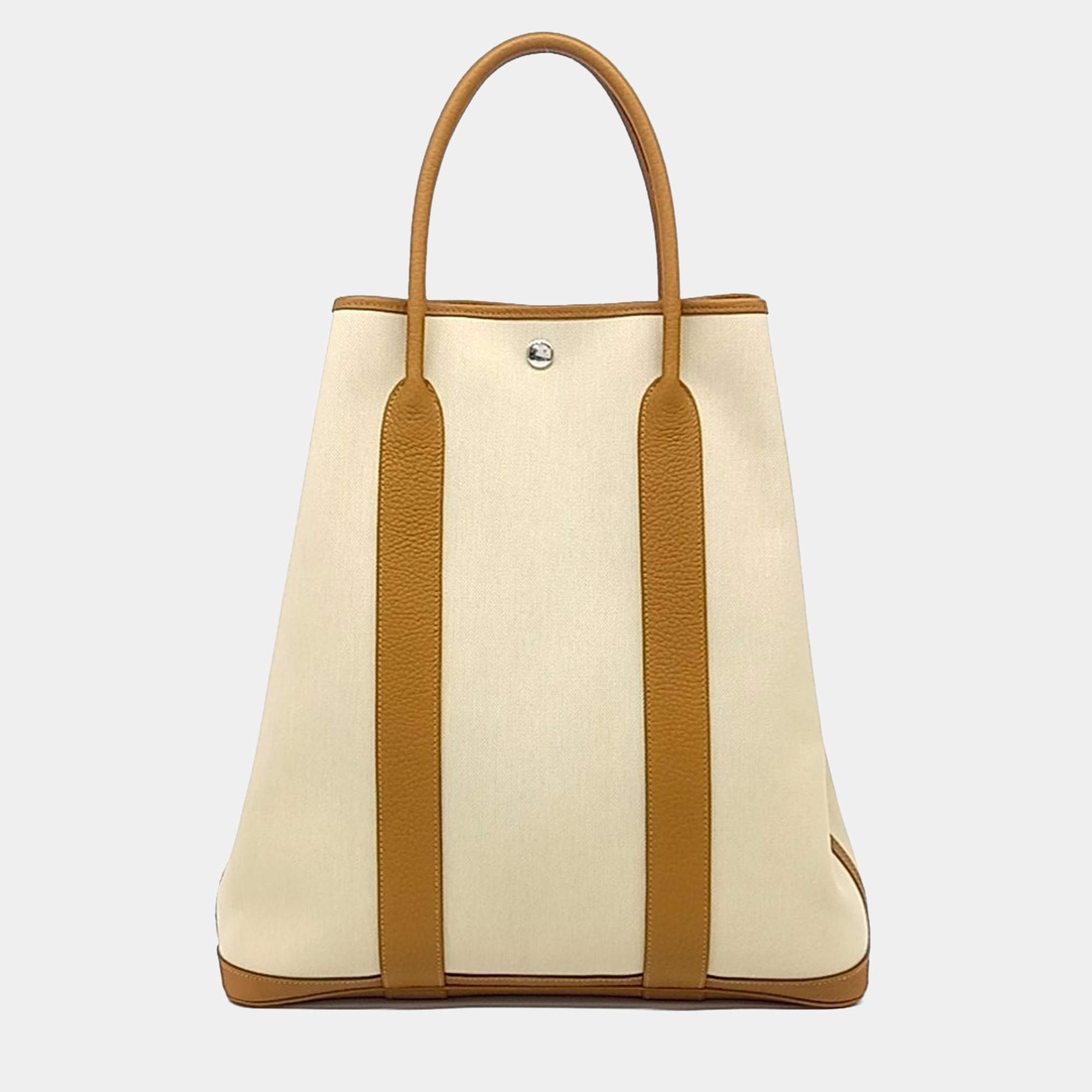 Pre Owned Hermes Beige Brown Fabric Garden Pile