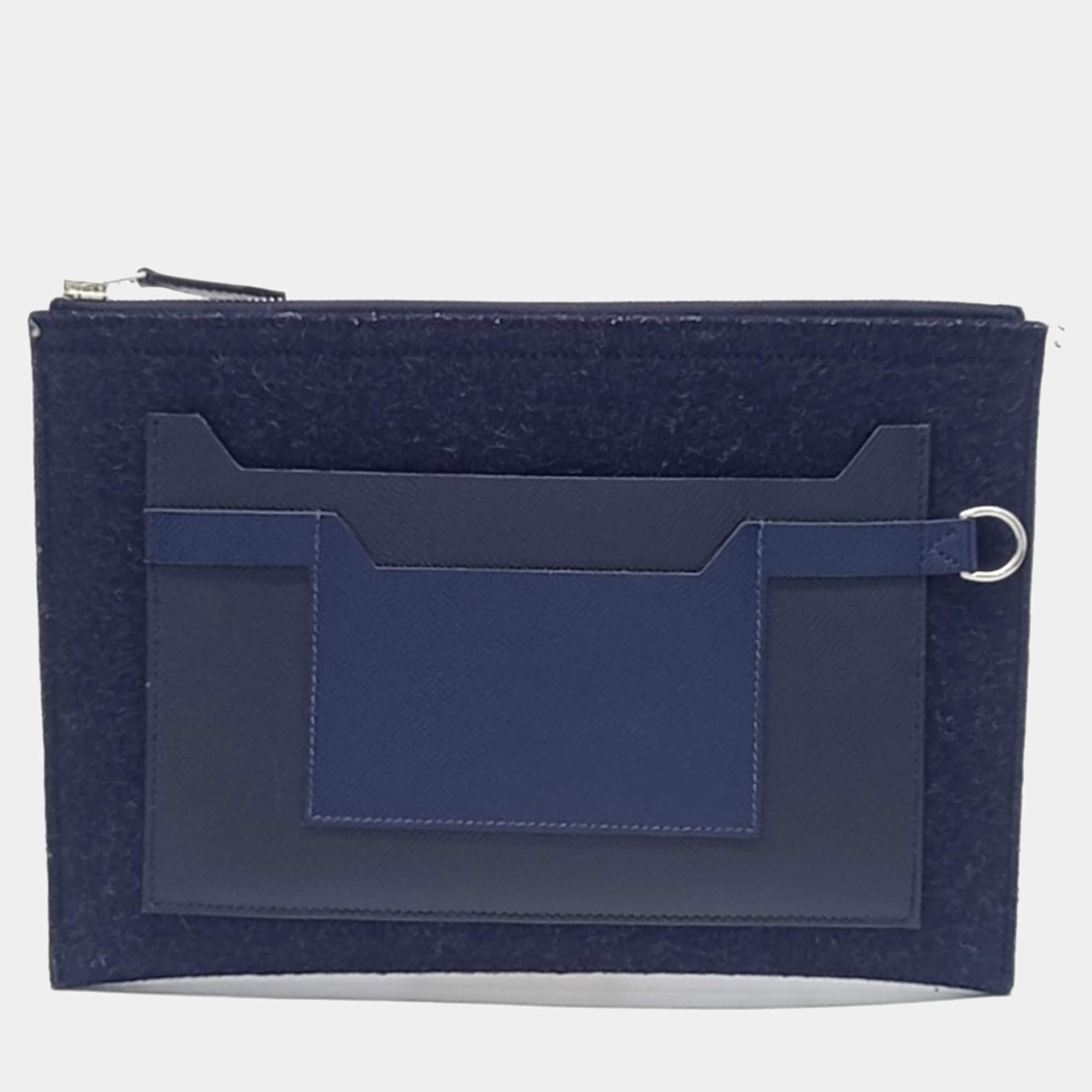Pre Owned Hermes Navy Blue Fabric and Leather Todo 29 Colorblock