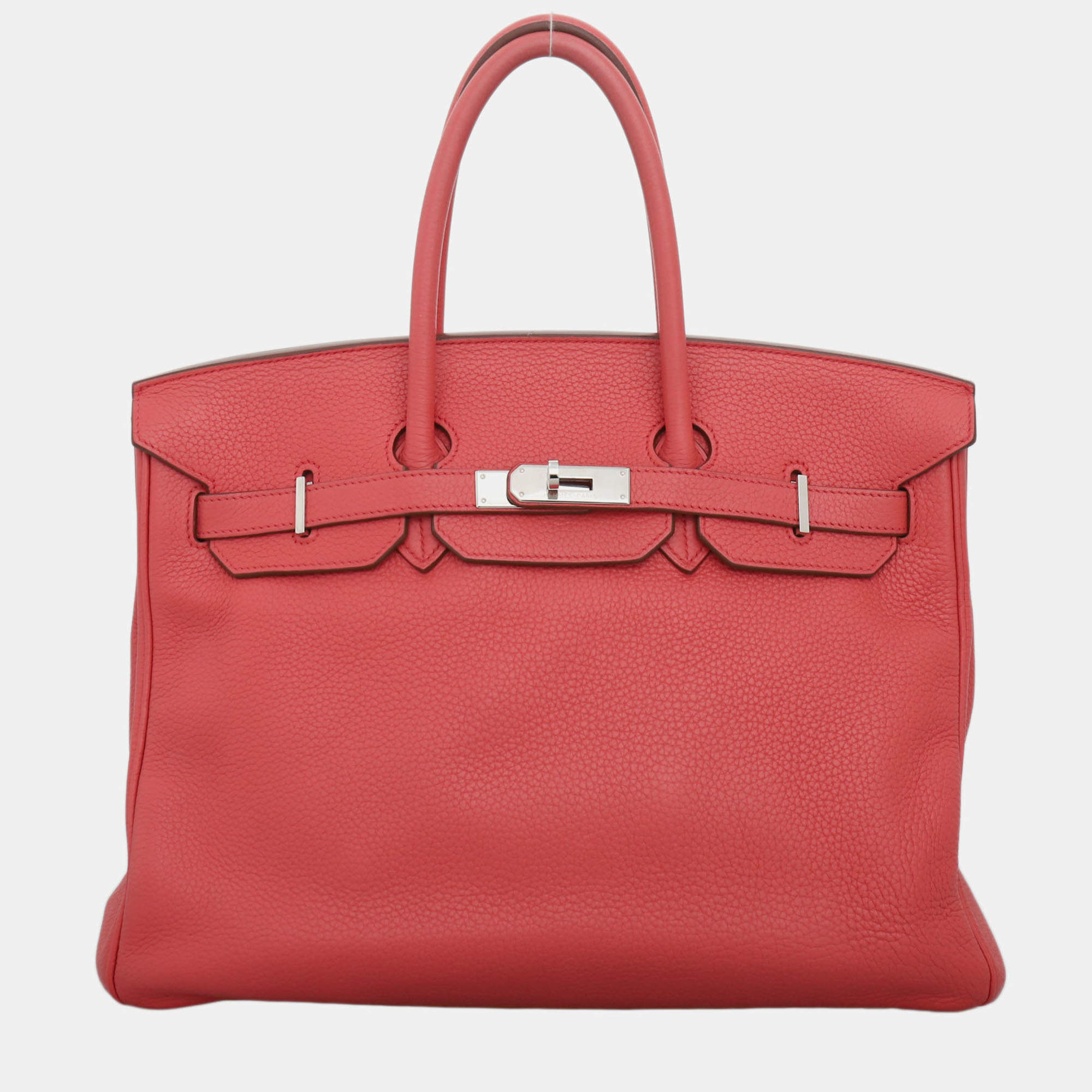 Pre Owned Hermes Birkin 35 Red Leather Bag